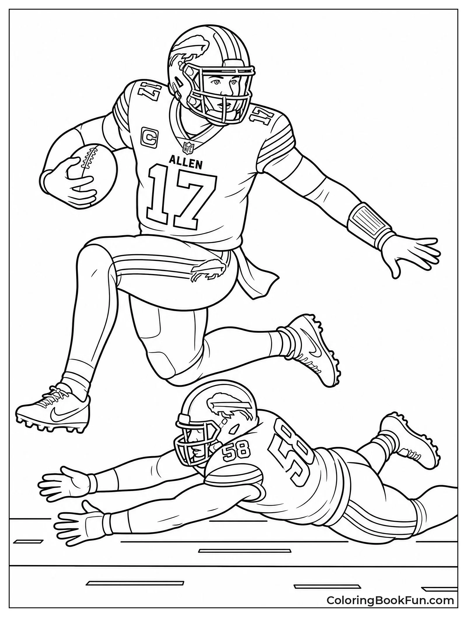 Josh Allen Hurdles Over a Defender