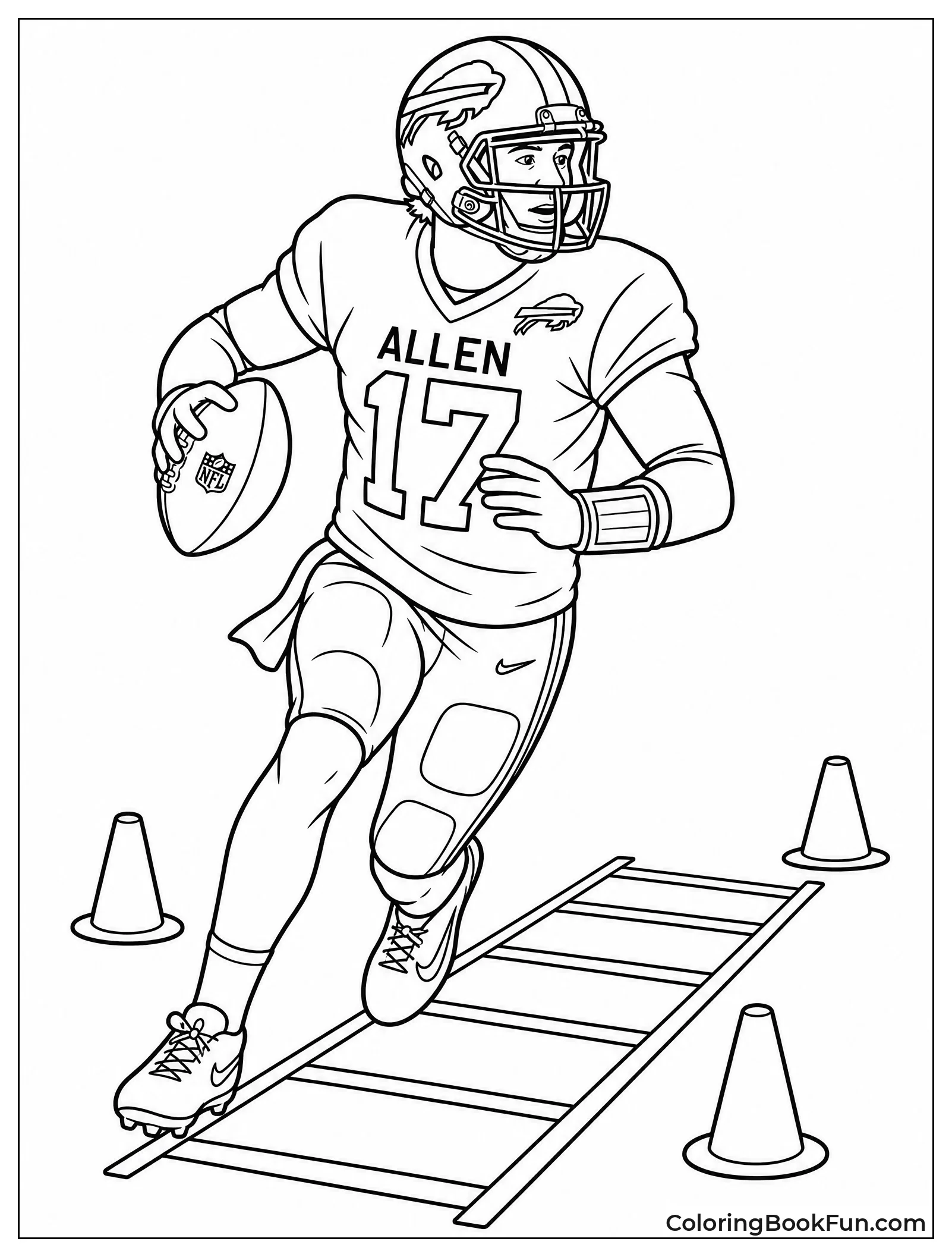 Josh Allen Runs Agility Drills