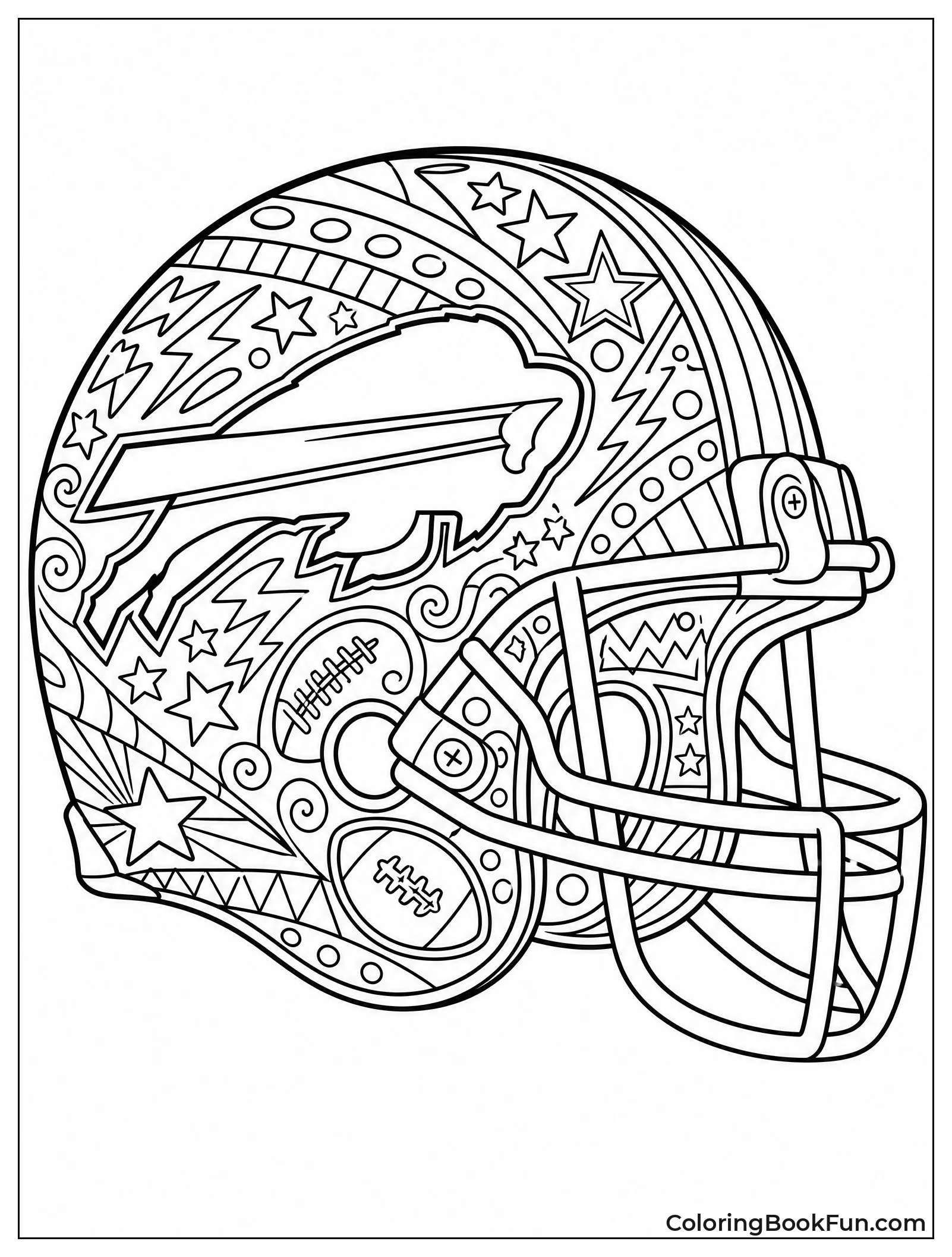 Intricate Patterns on Bills Helmet