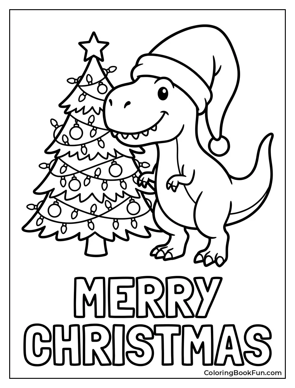 T Rex in Santa Hat