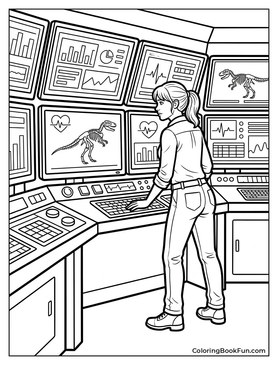 Claire Watching Monitors Closely