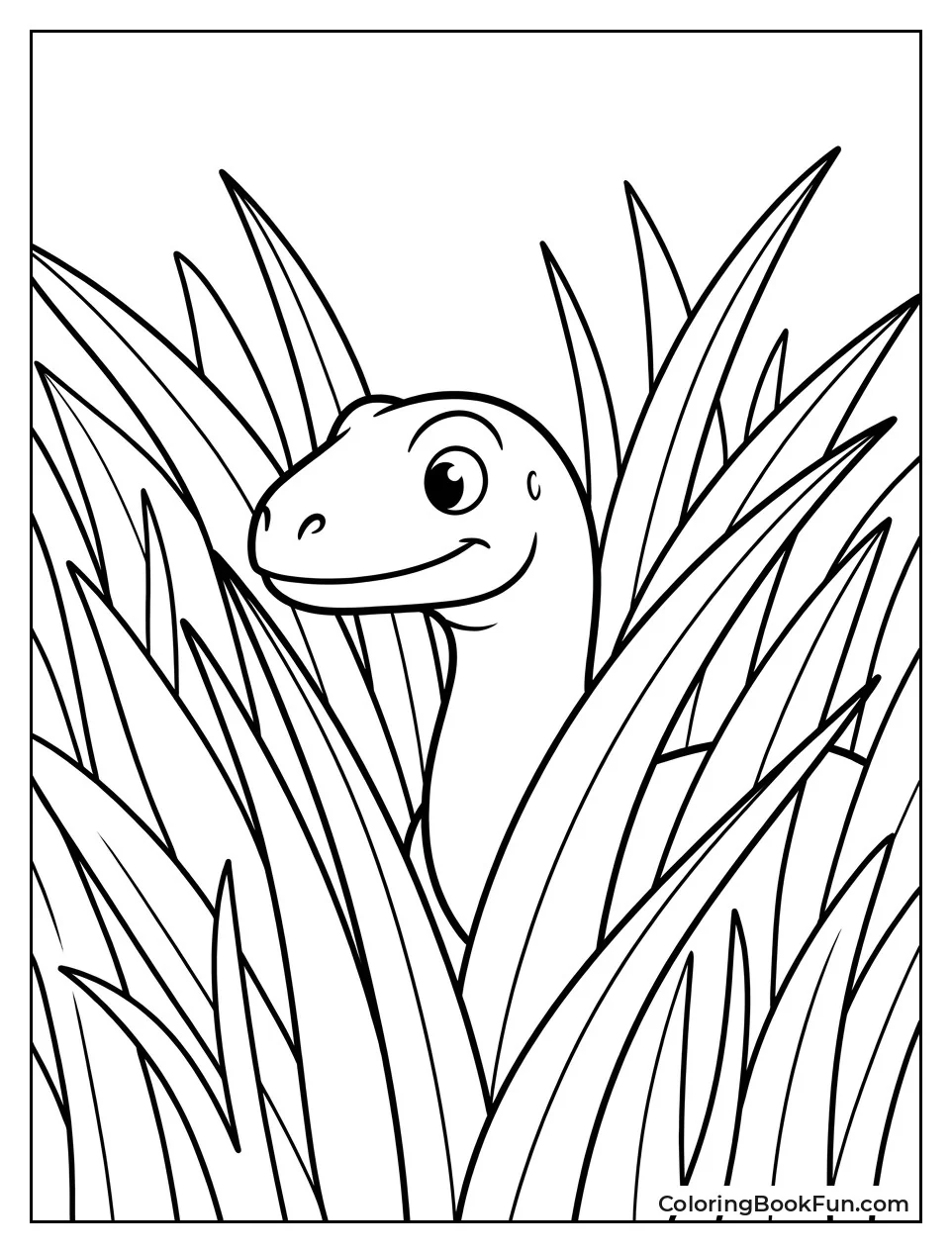 Compsognathus Peeking Through Grass