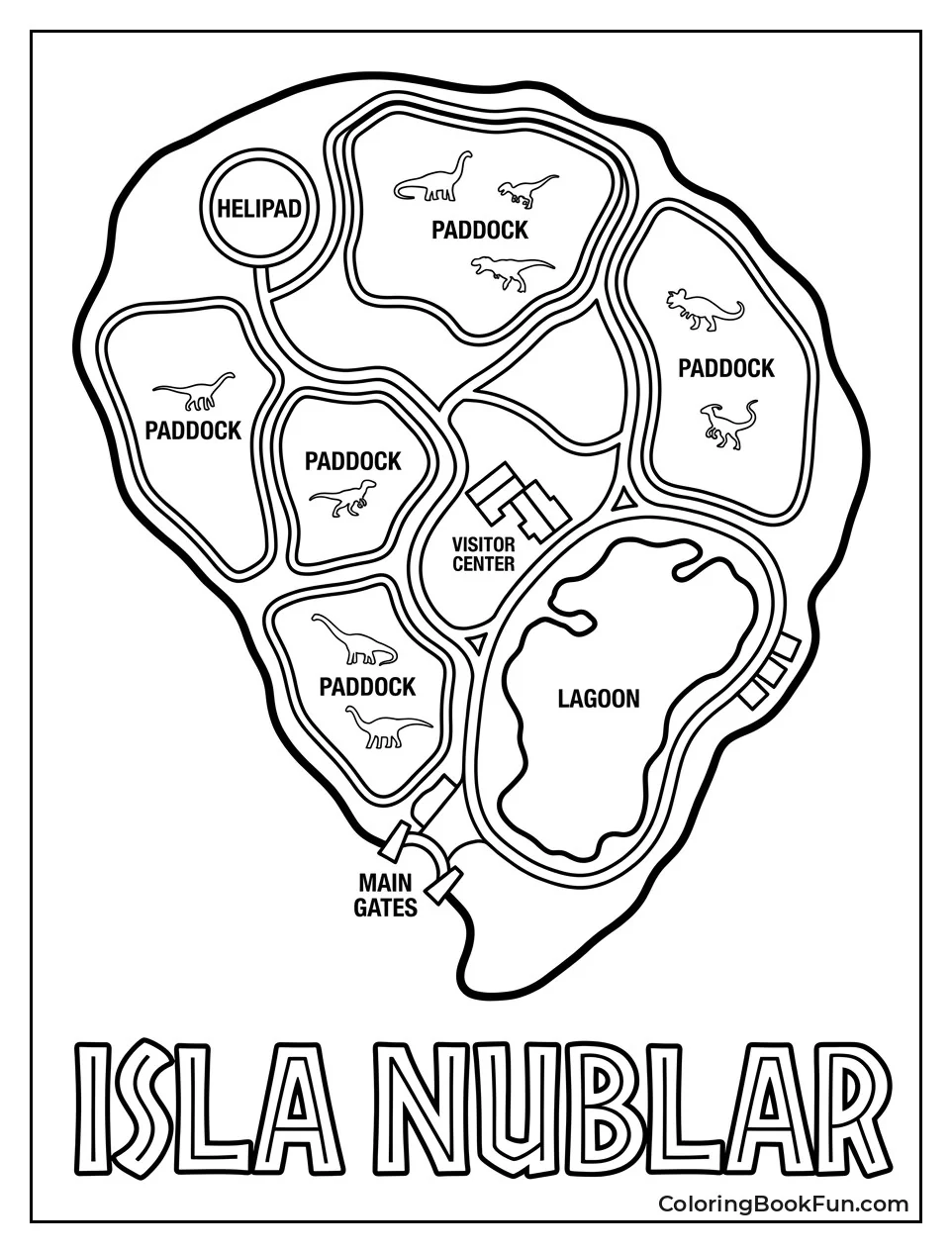 Map of Isla Nublar