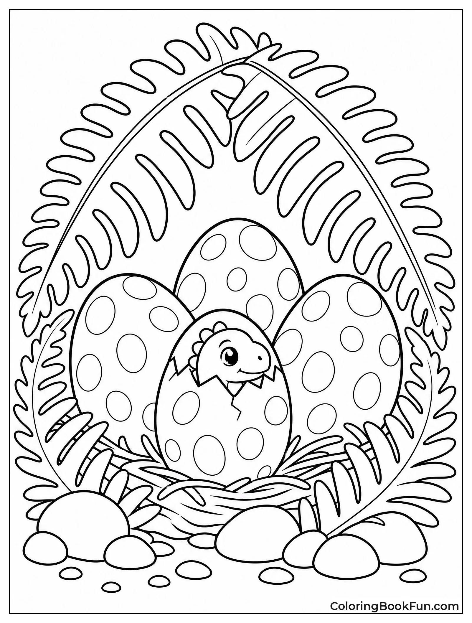 Dinosaur Eggs Hidden in Nest