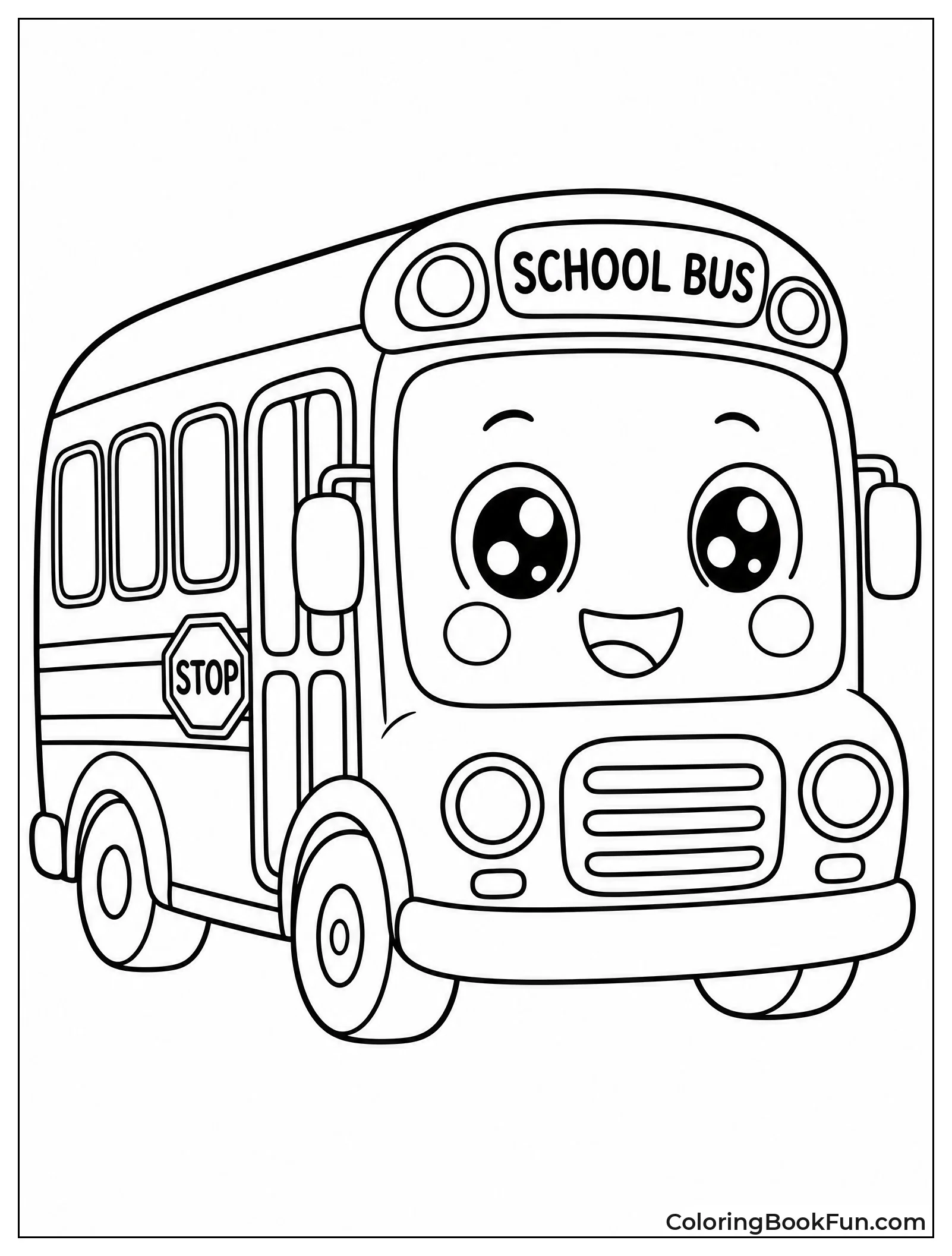 Cute Chibi Bus Smiles Big