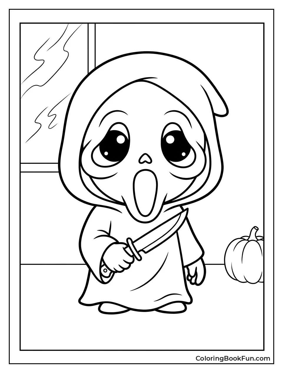 Cute Chibi Ghostface with Big Eyes