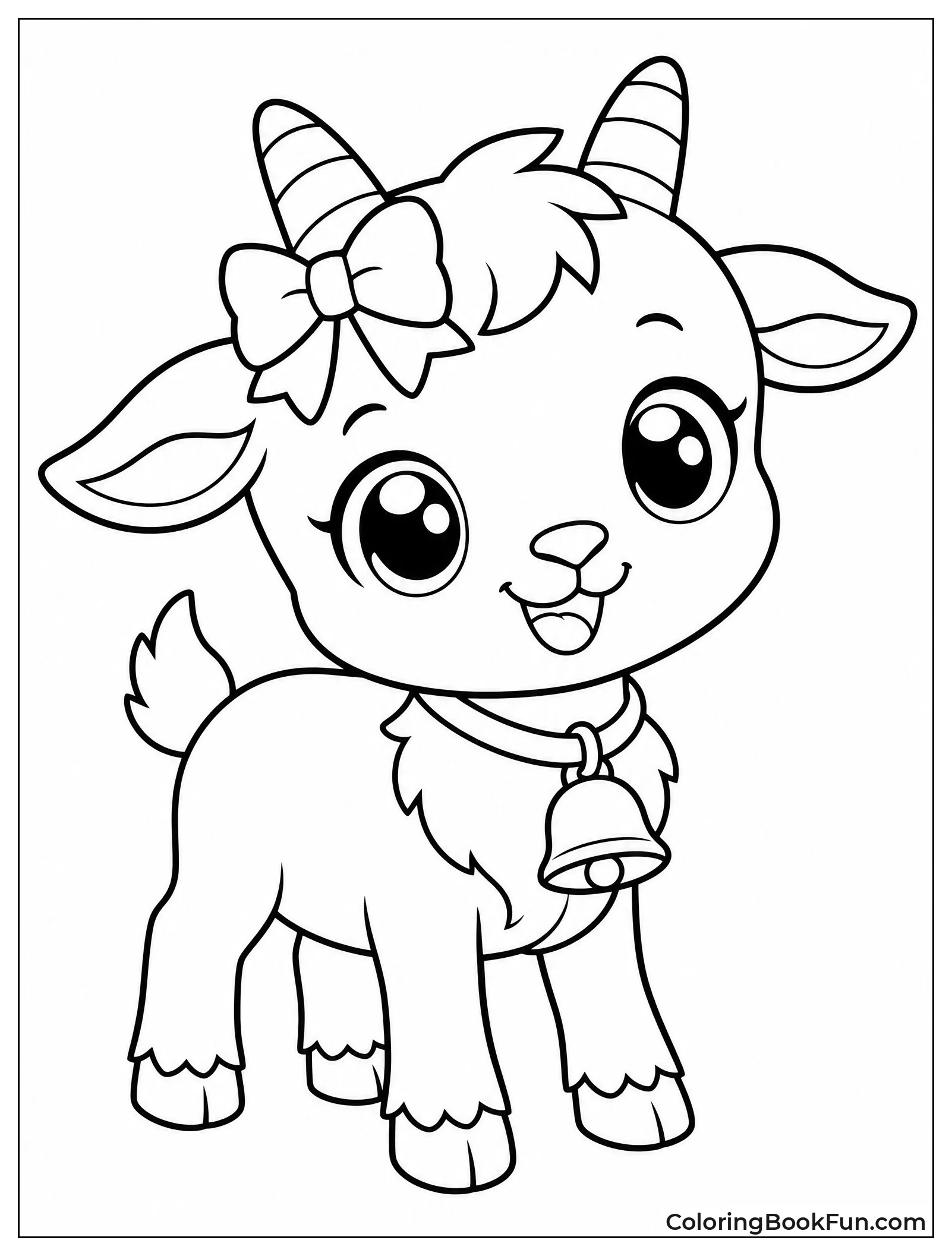 Kawaii Goat With Big Eyes