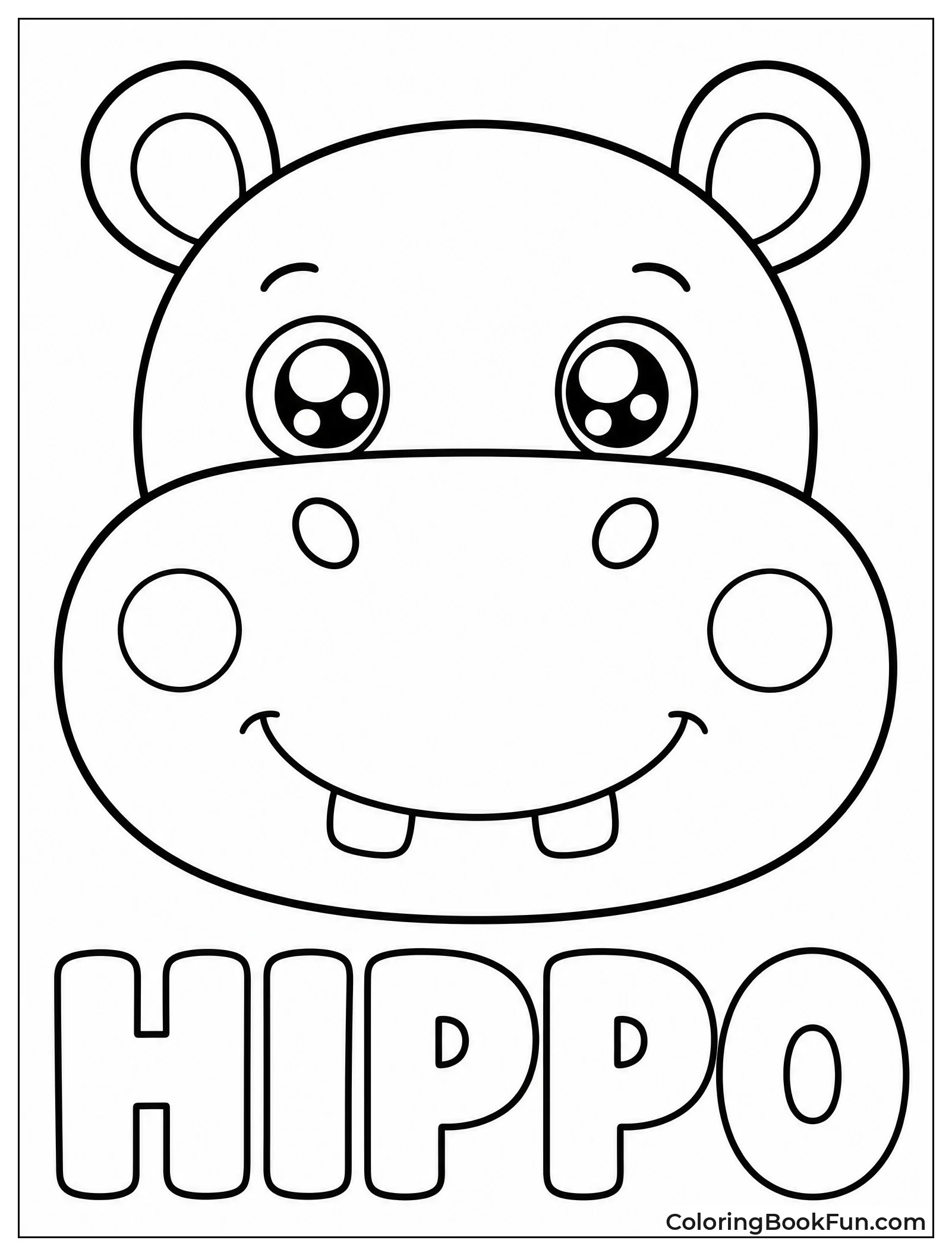 Cute Kawaii Hippo Face
