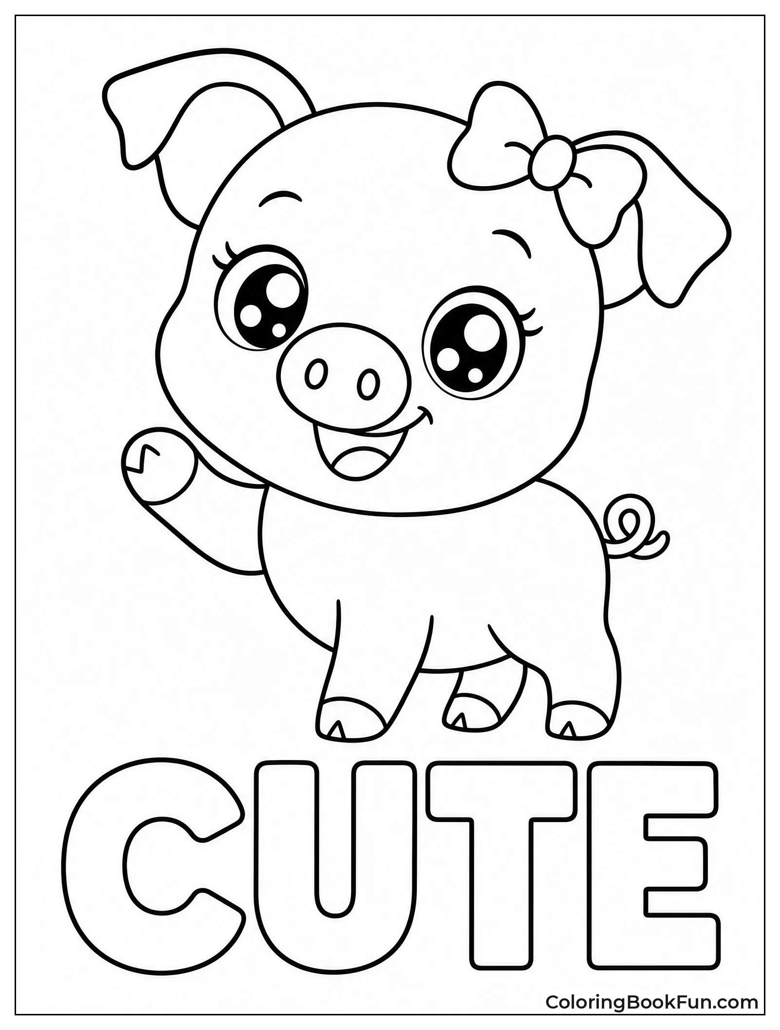 Cute Kawaii Piggy Portrait
