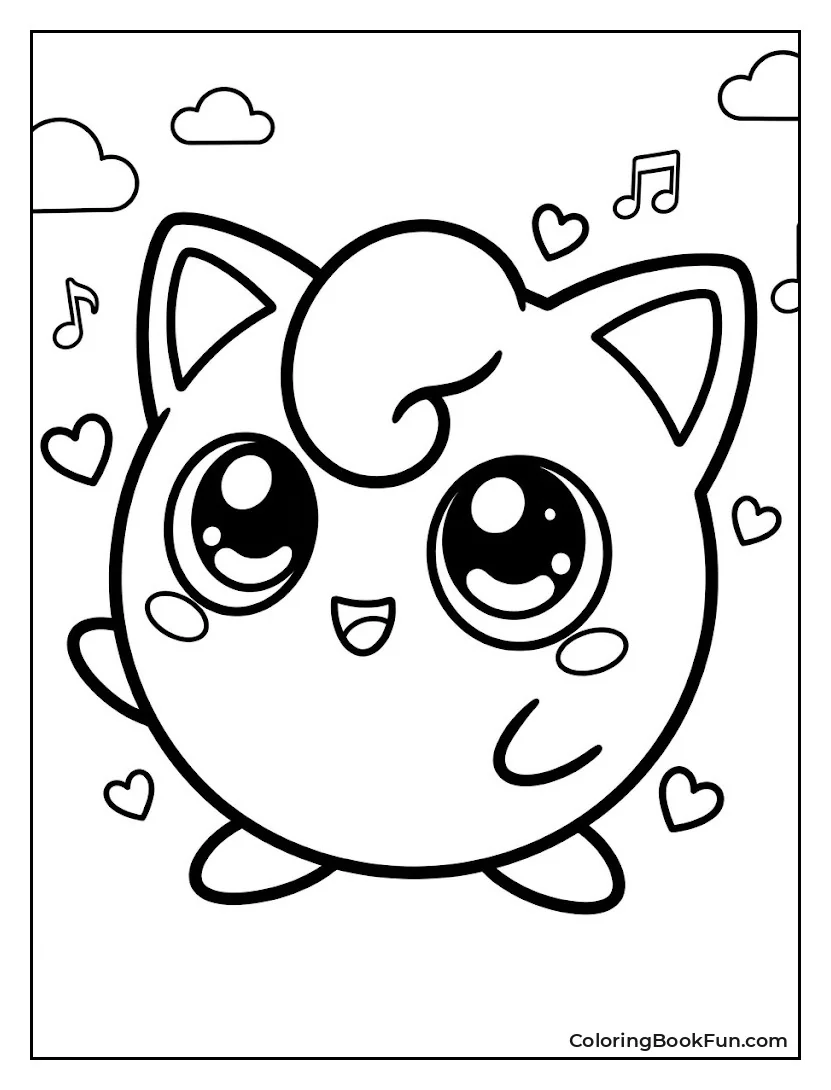Jigglypuff Has Big Cute Eyes and Hearts