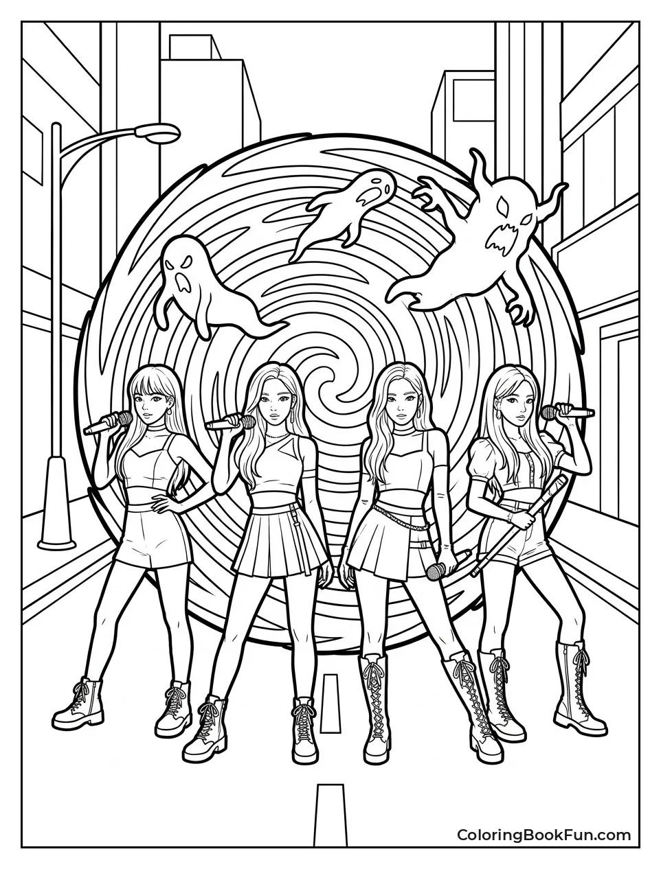Swirling Portal Opening in the City