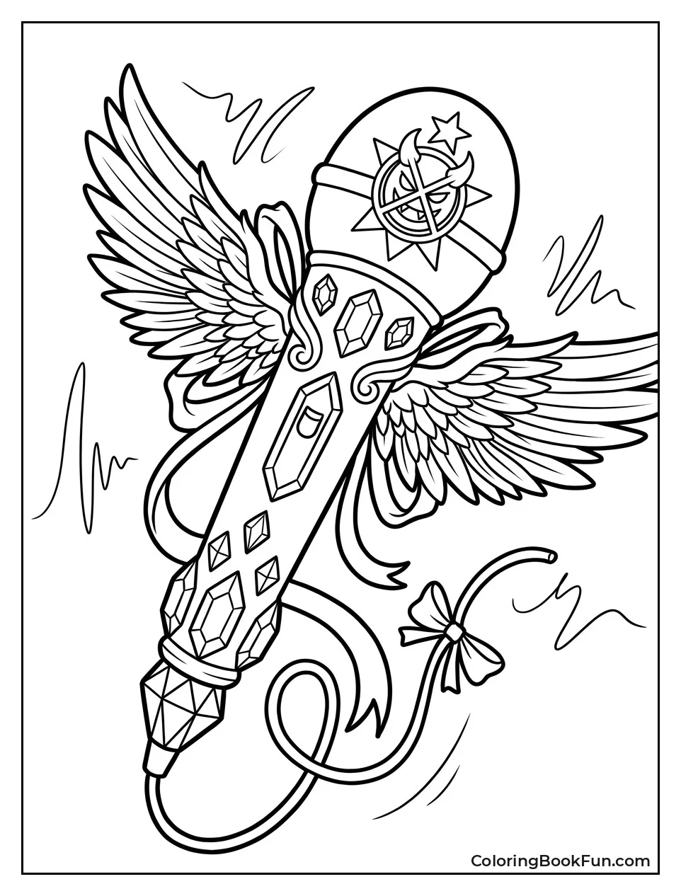 Microphone Decorated with Wings and Gems