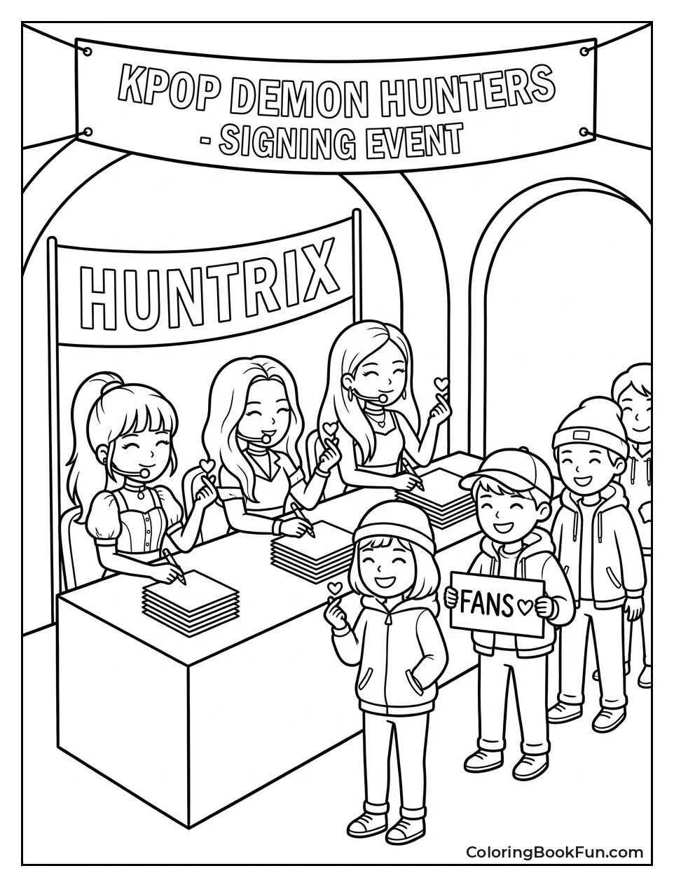 Signing Albums at a Fan Meeting