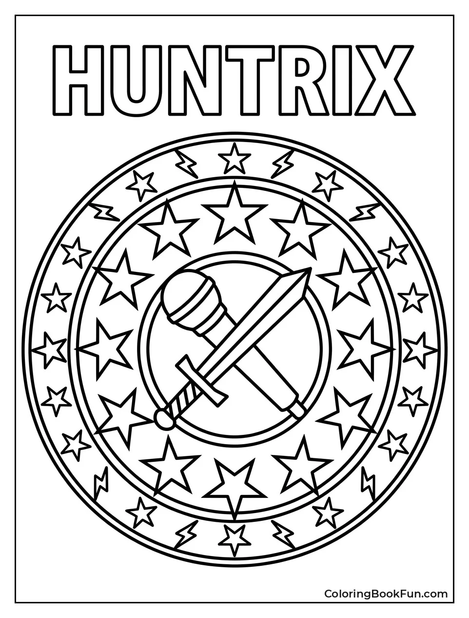 Huntrix Logo with Stars and Lightning
