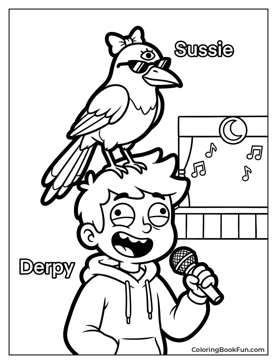Sussie the Magpie Perched on Derpy