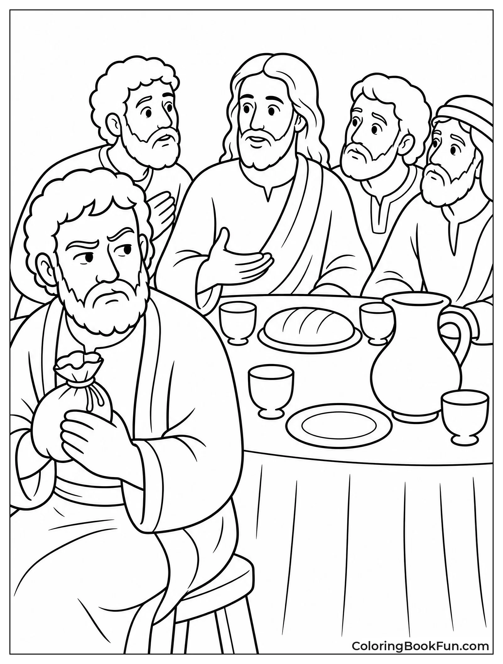 Judas Holds a Bag of Coins