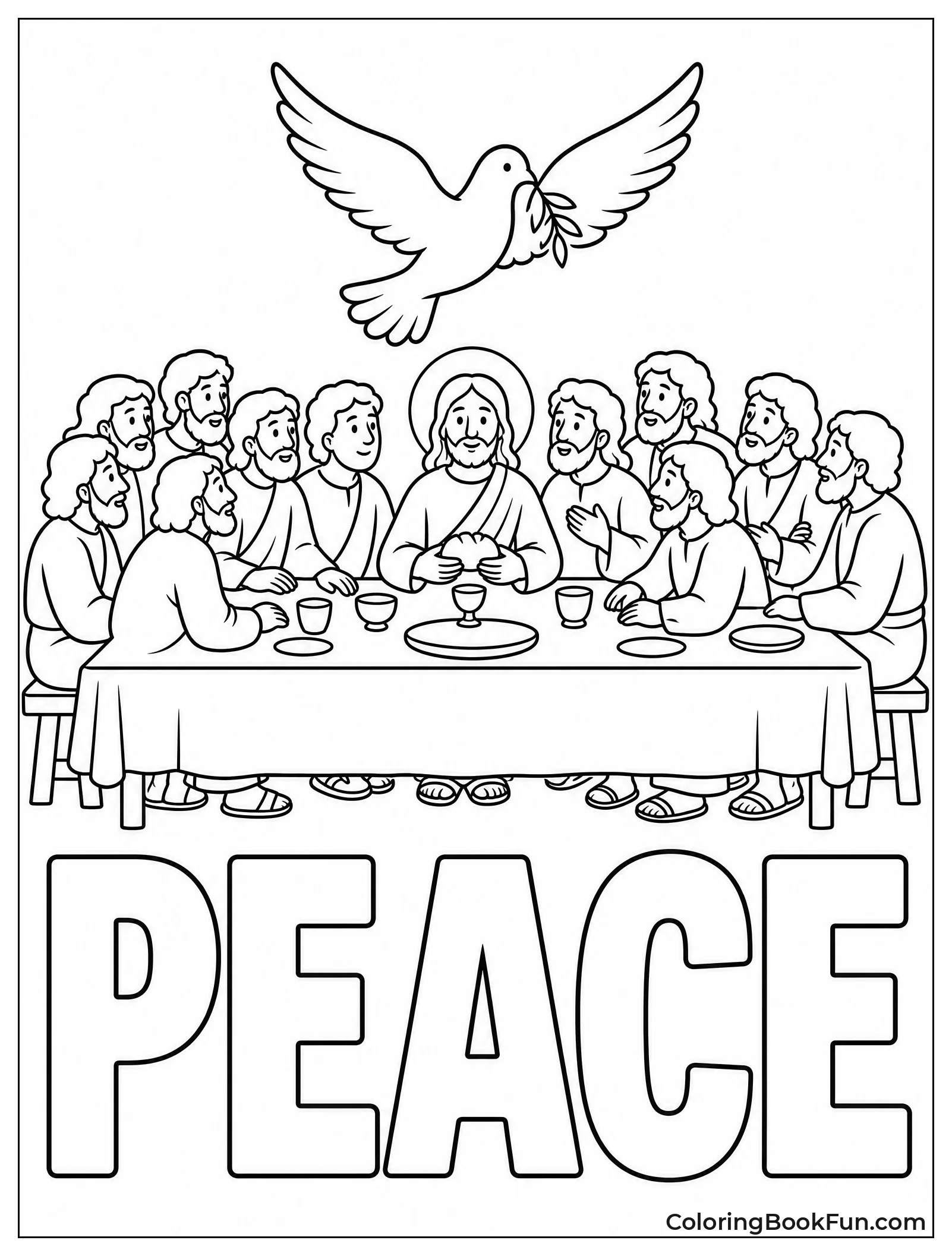 Dove Flies Over the Table