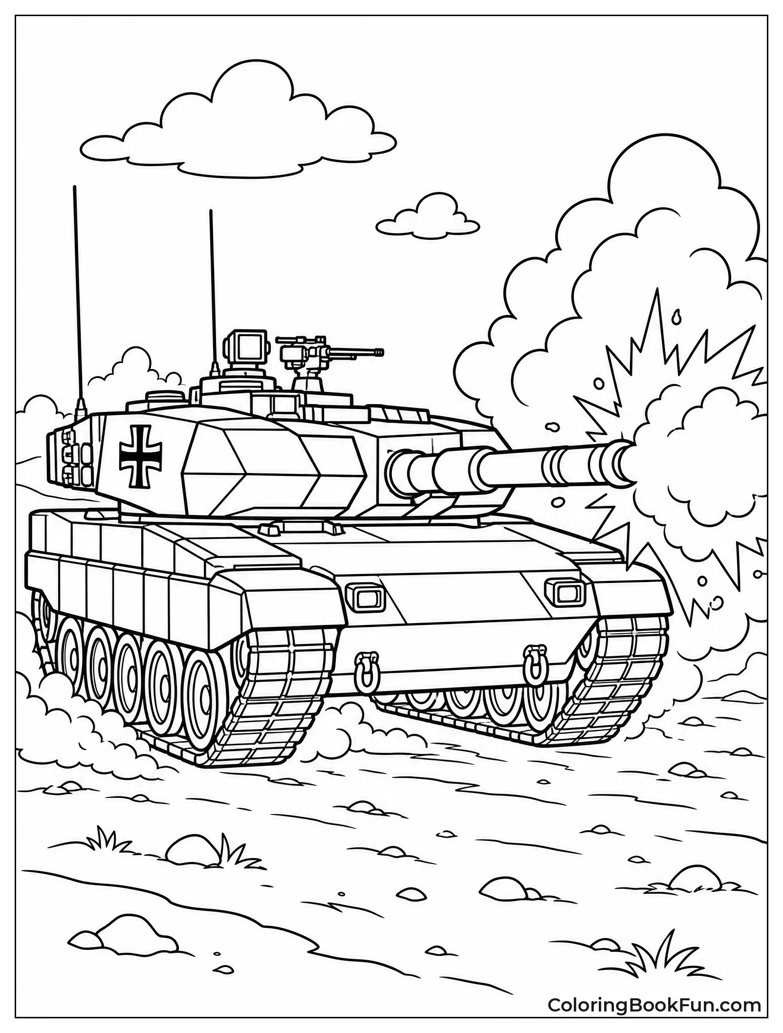Leopard Tank Firing Its Cannon