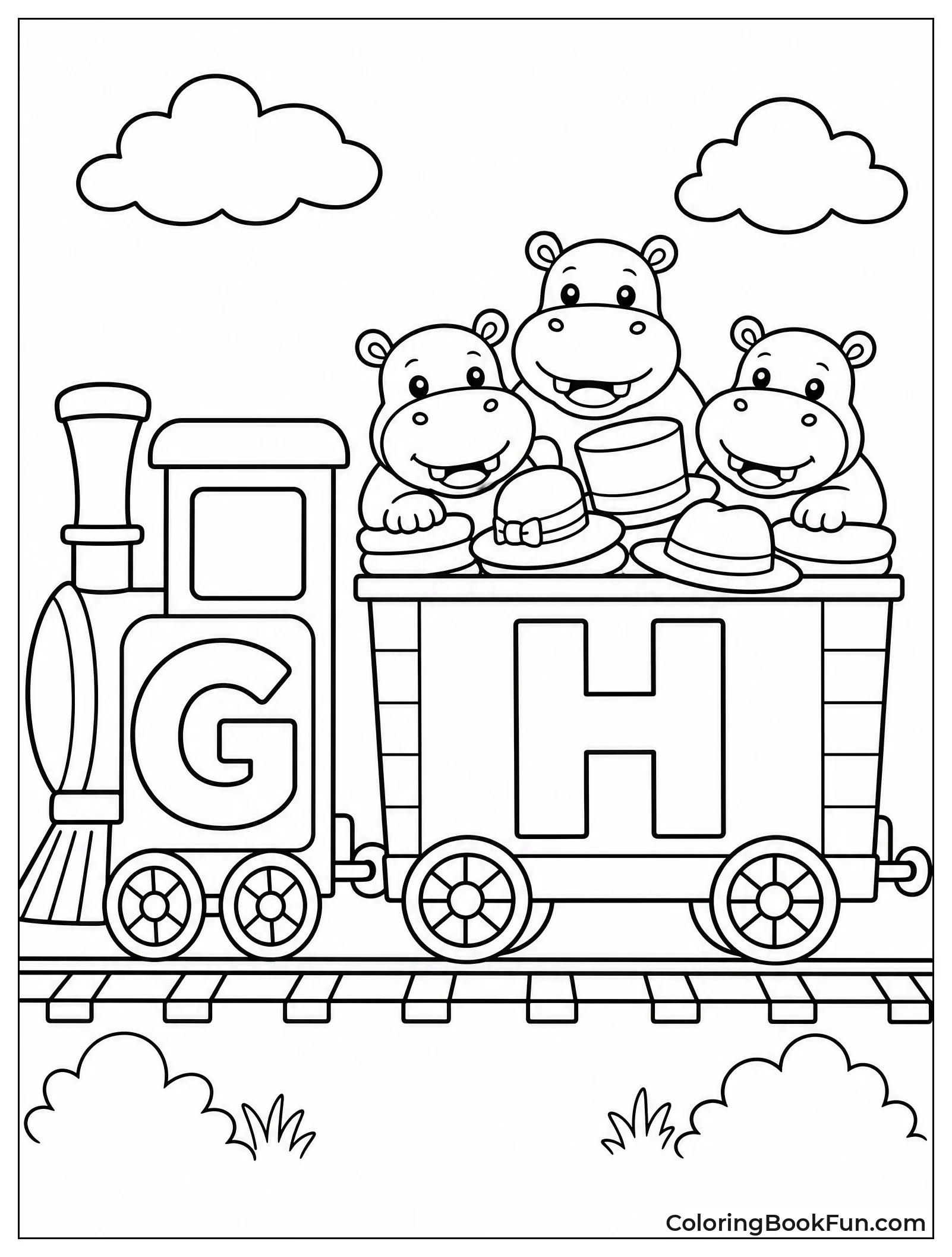 Train Car H Carries Hippos