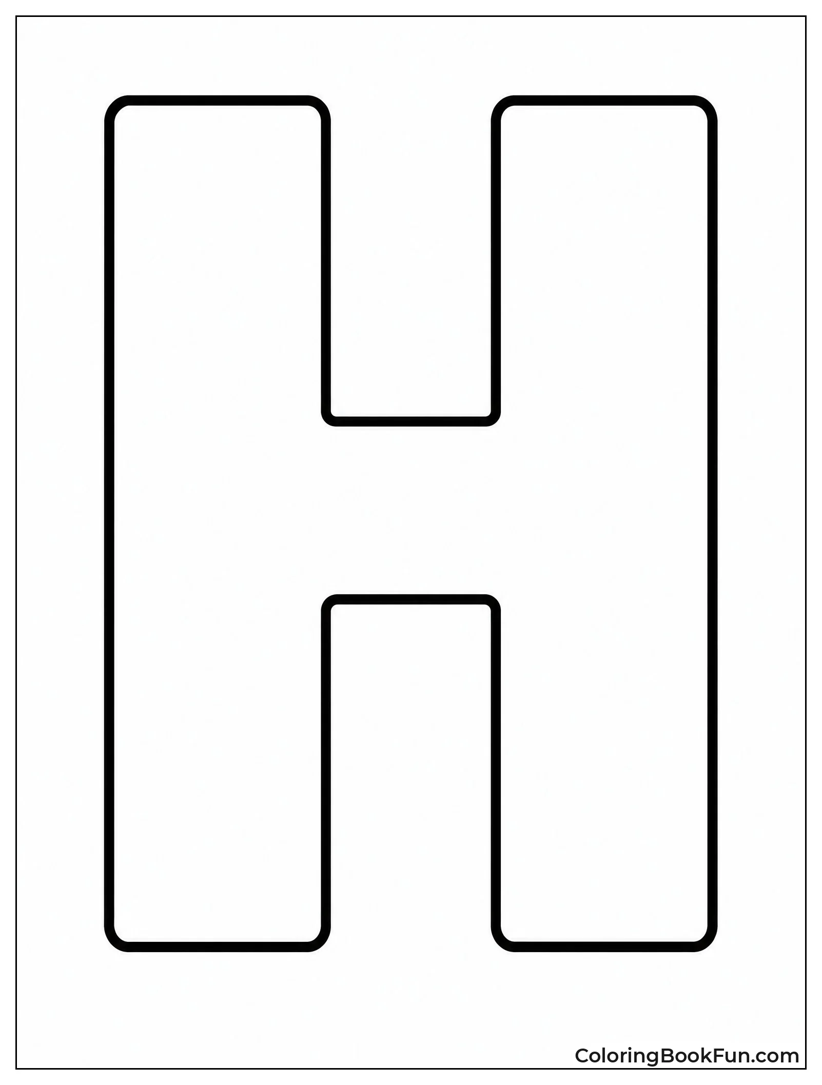 Bold Uppercase H for Coloring