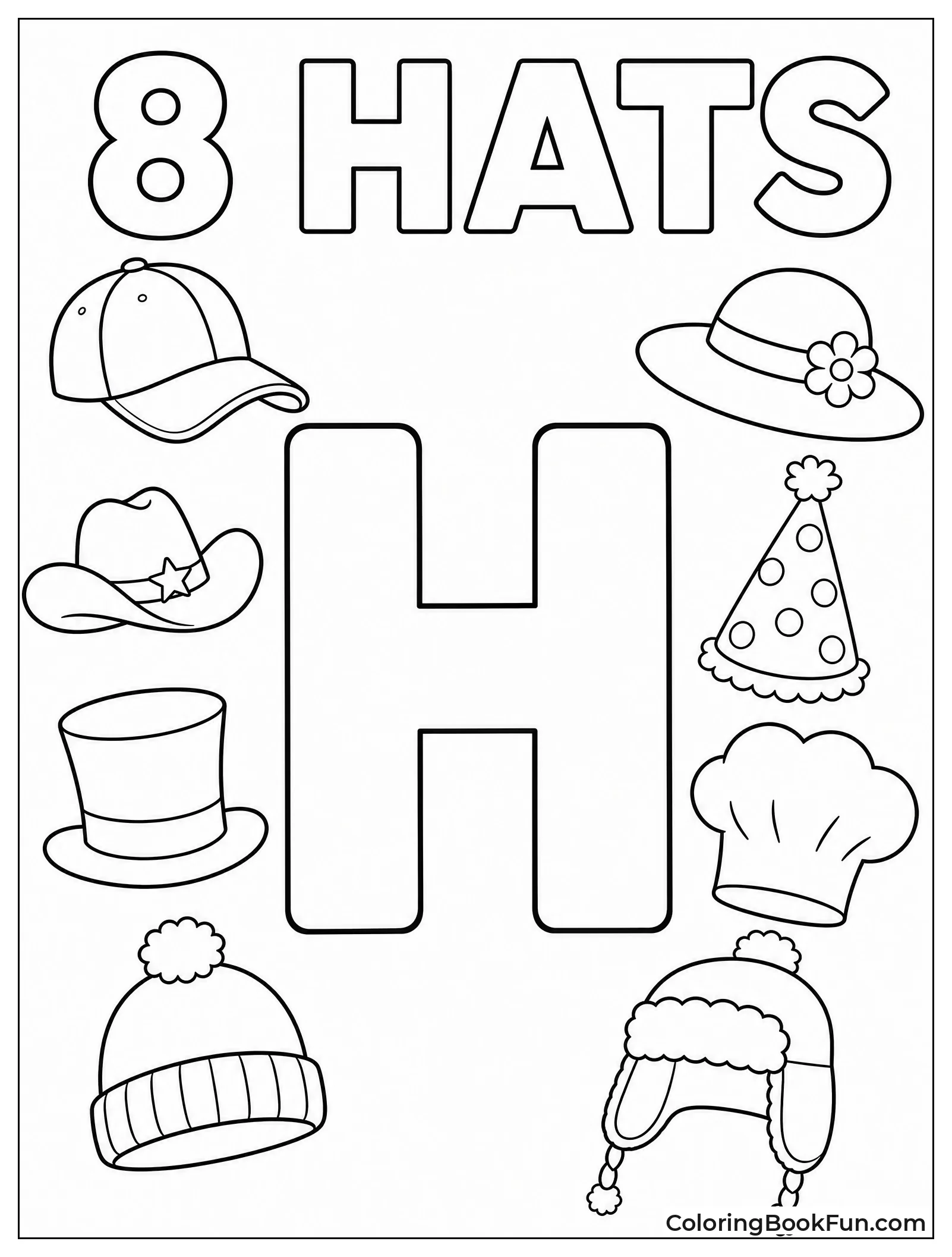 Count Eight Happy Hats Around H