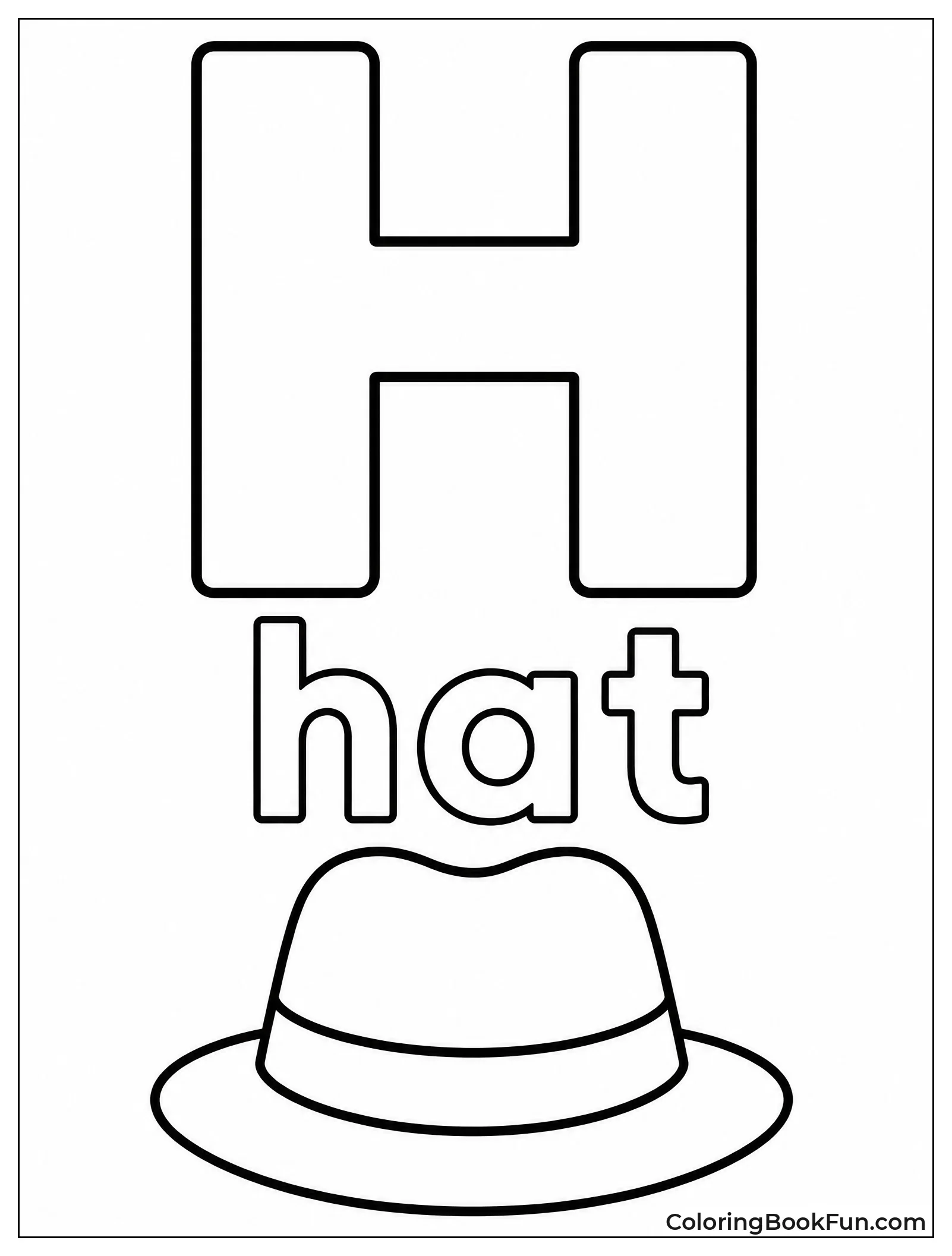 Flashcard H with Hat Picture