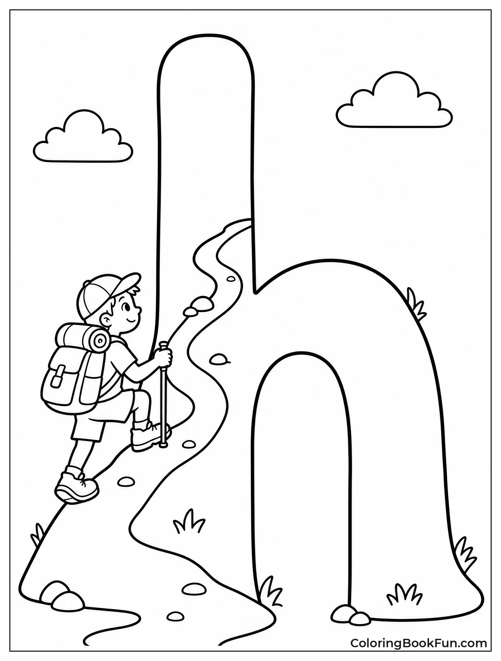 Hiker Climbs Giant Hill H