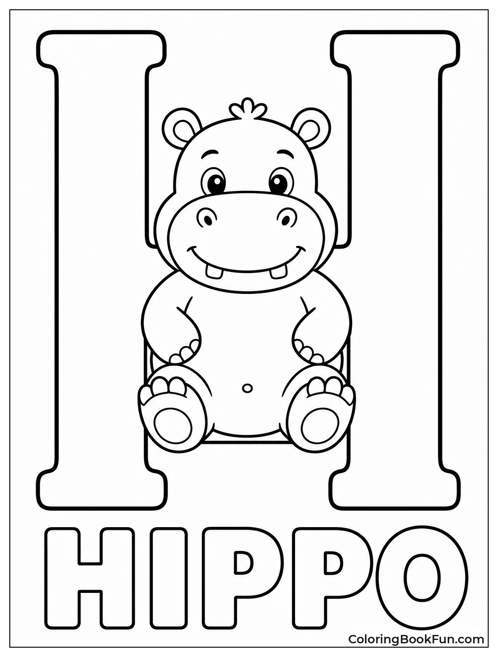 Hippo Rests Inside Big H