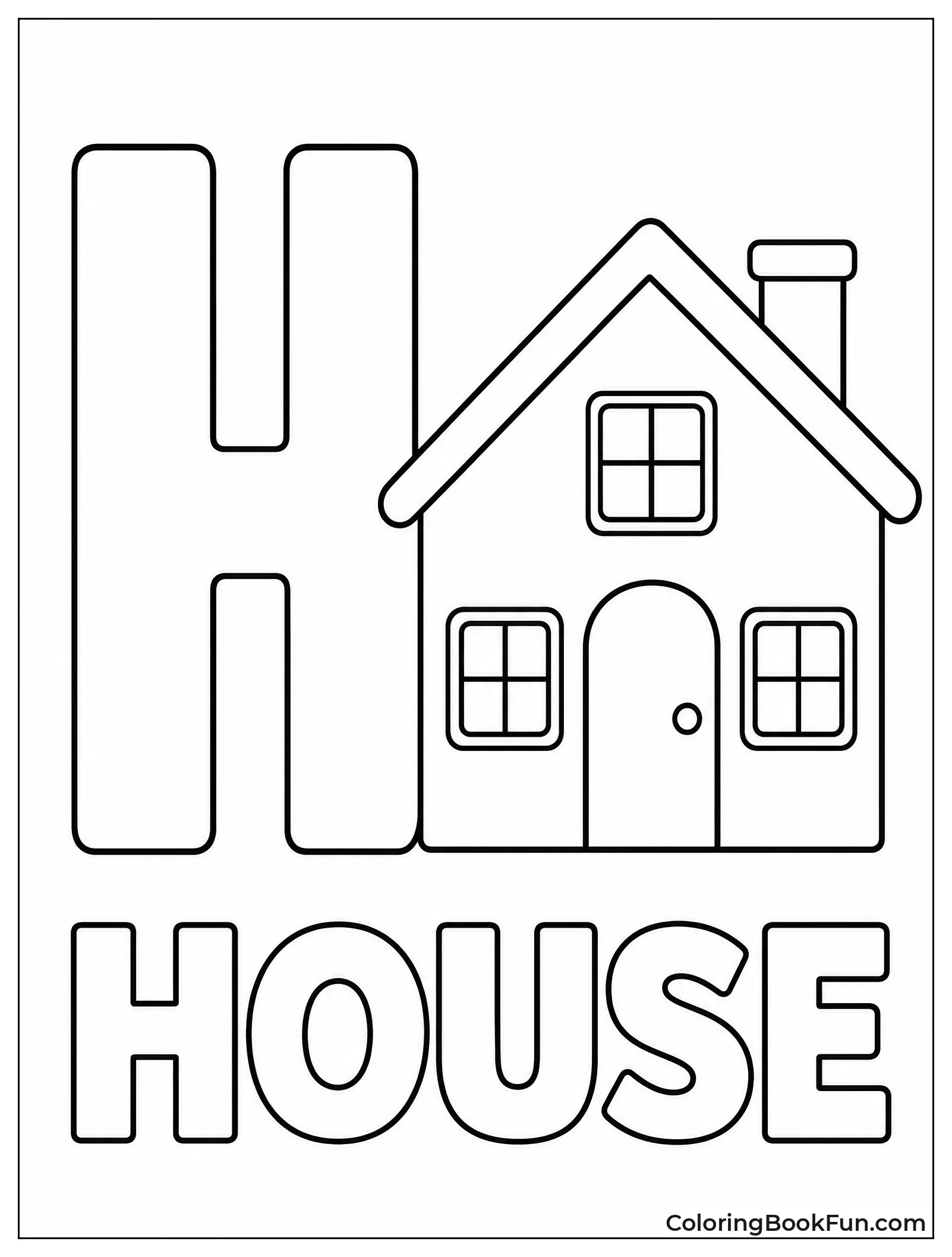 H Stands Next to House