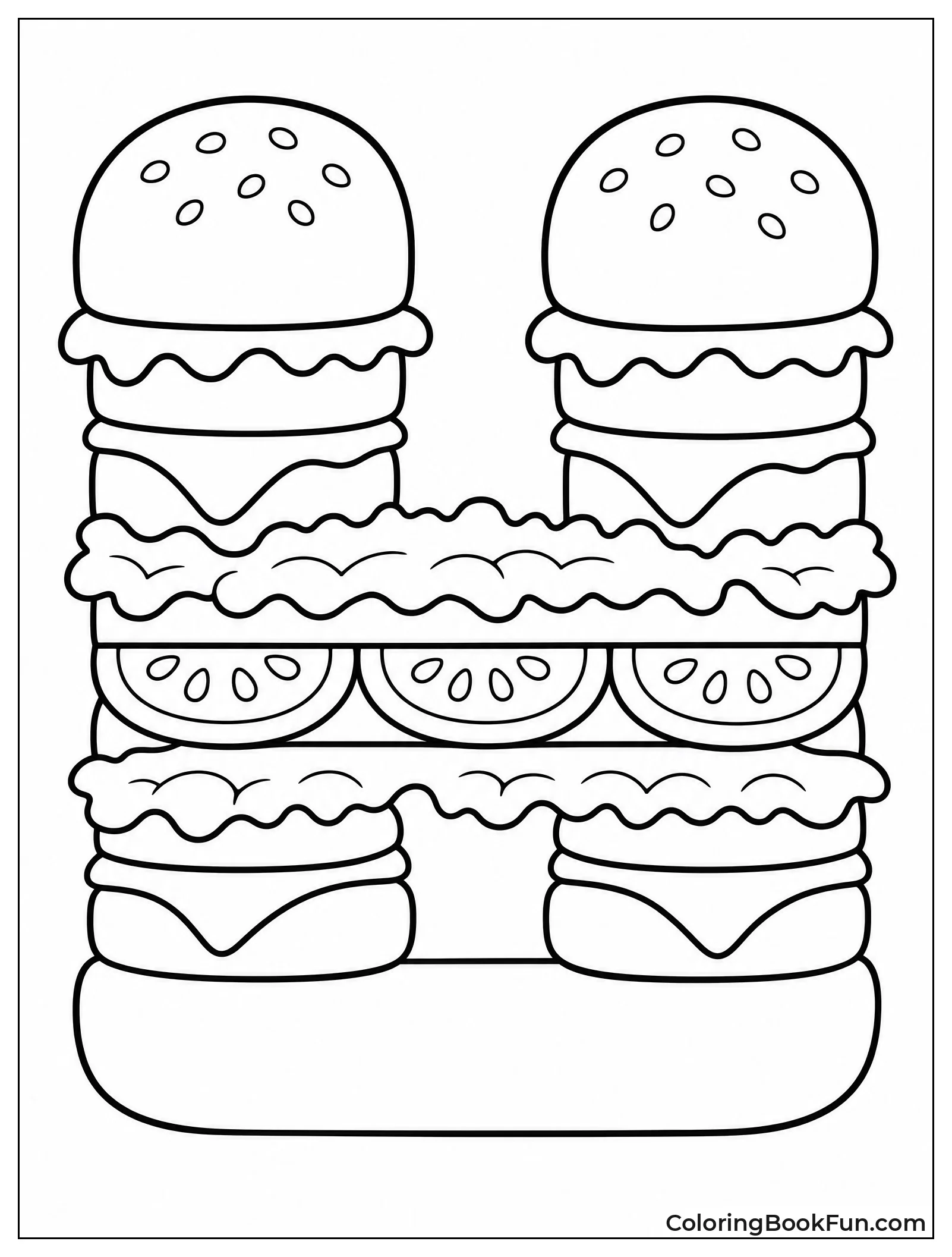 Hamburger Layers Form Letter H