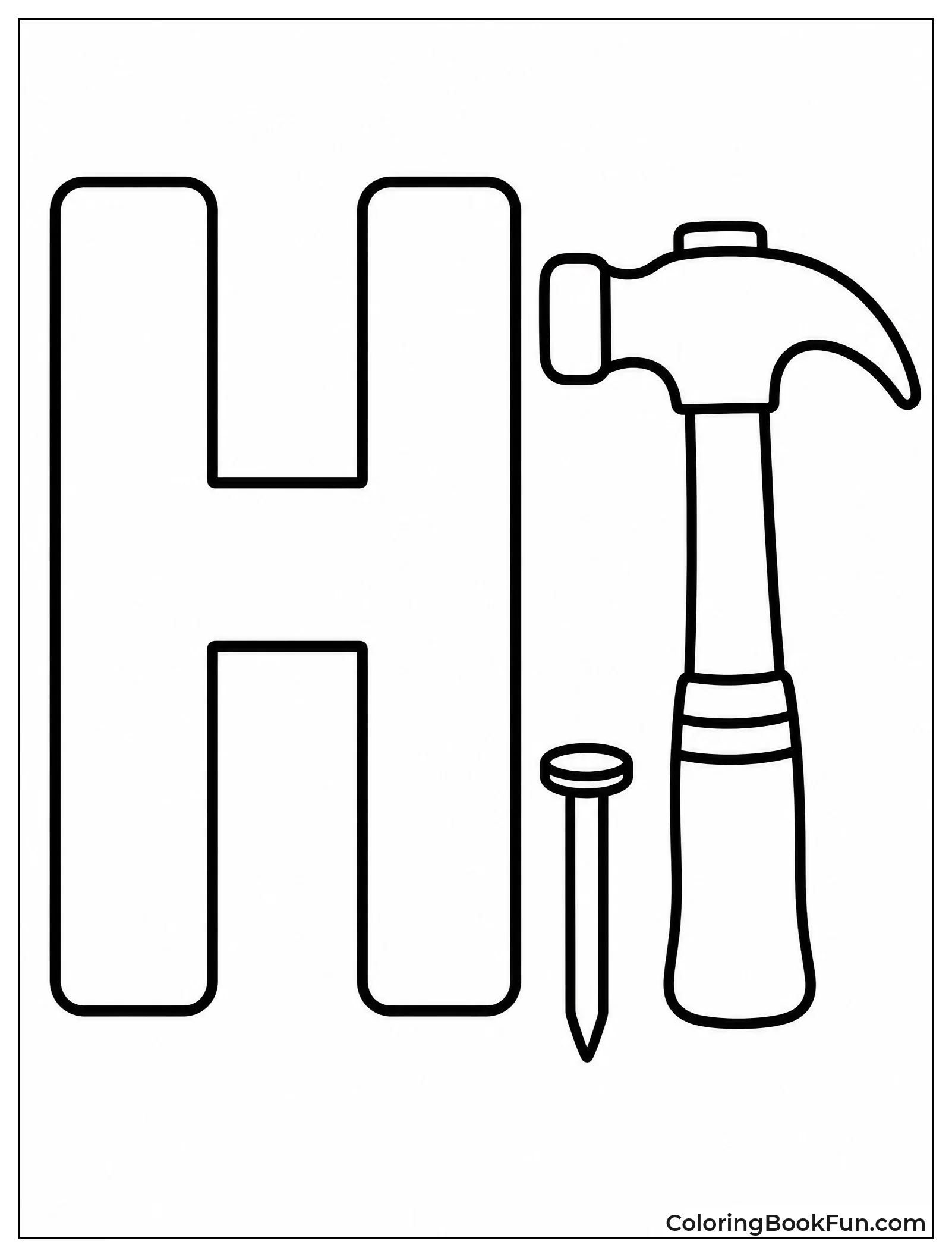 Hammer and Nail with H