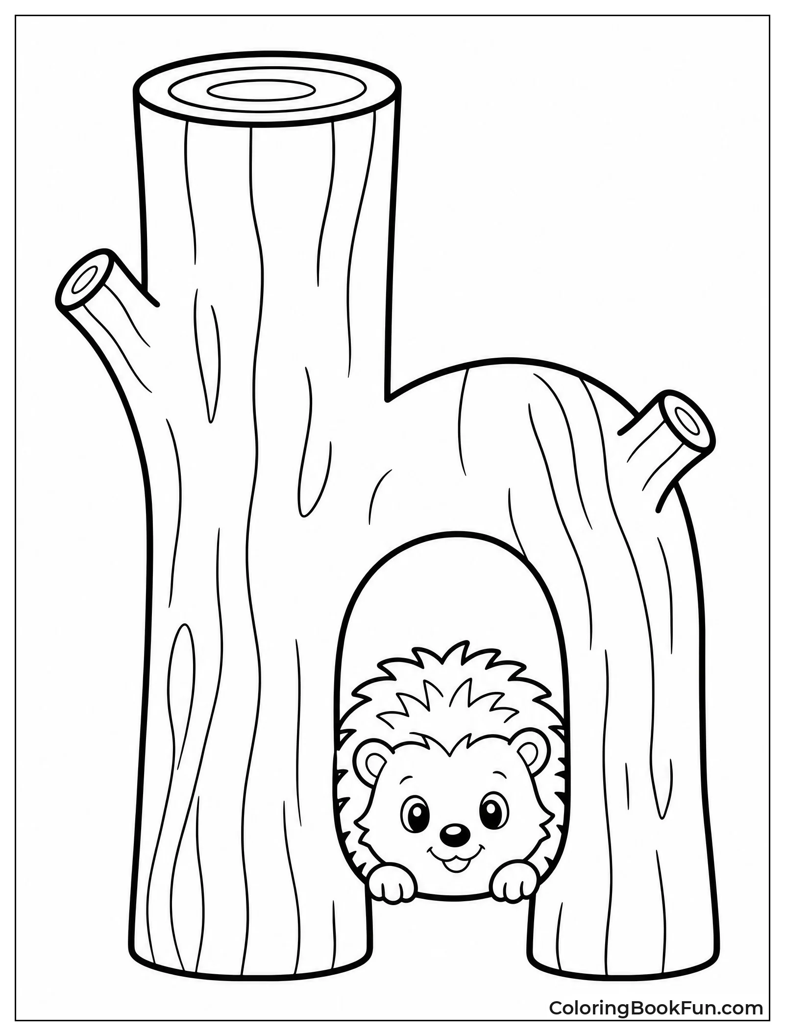 Hedgehog Peeks from H Hole