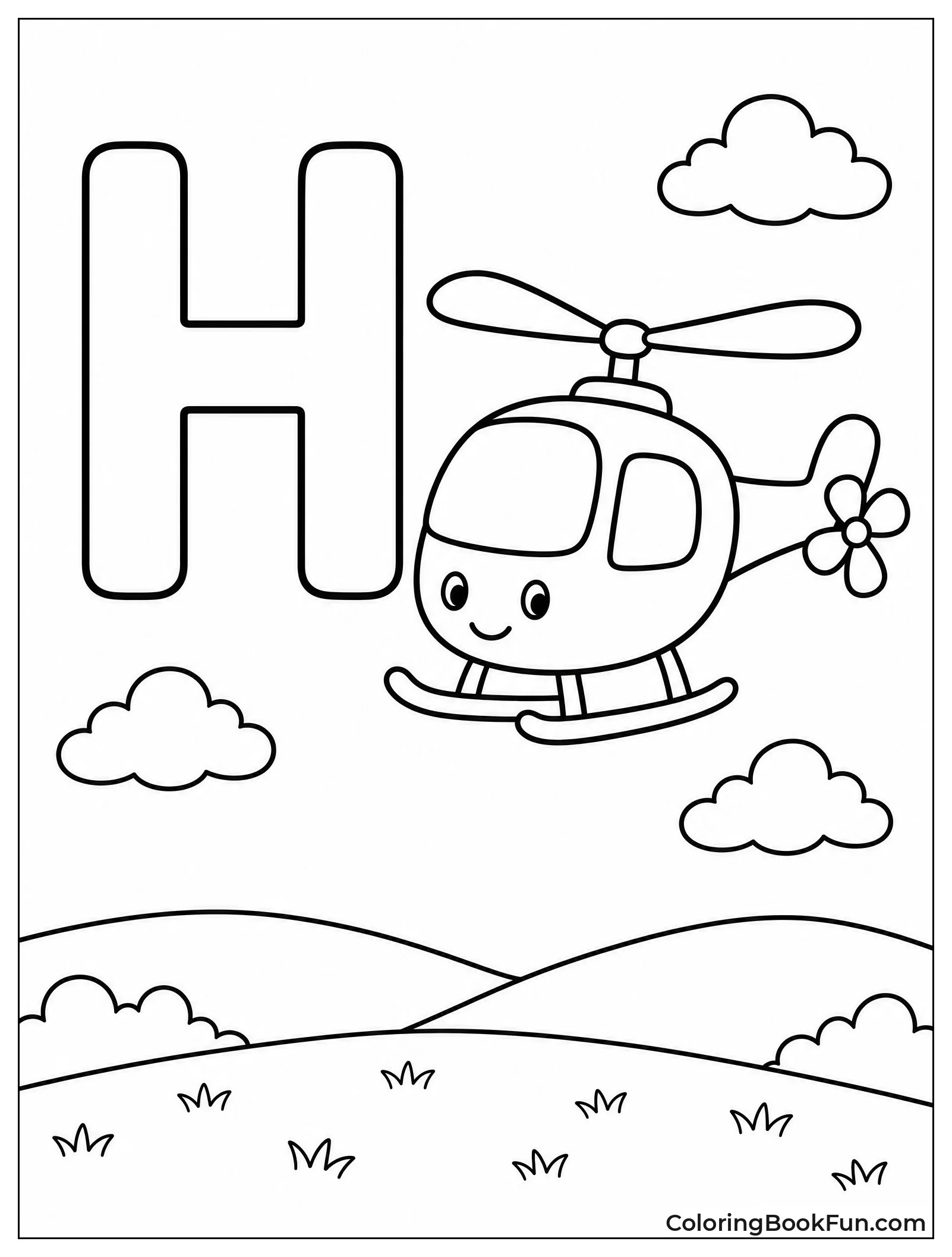 Helicopter Flies by Letter H