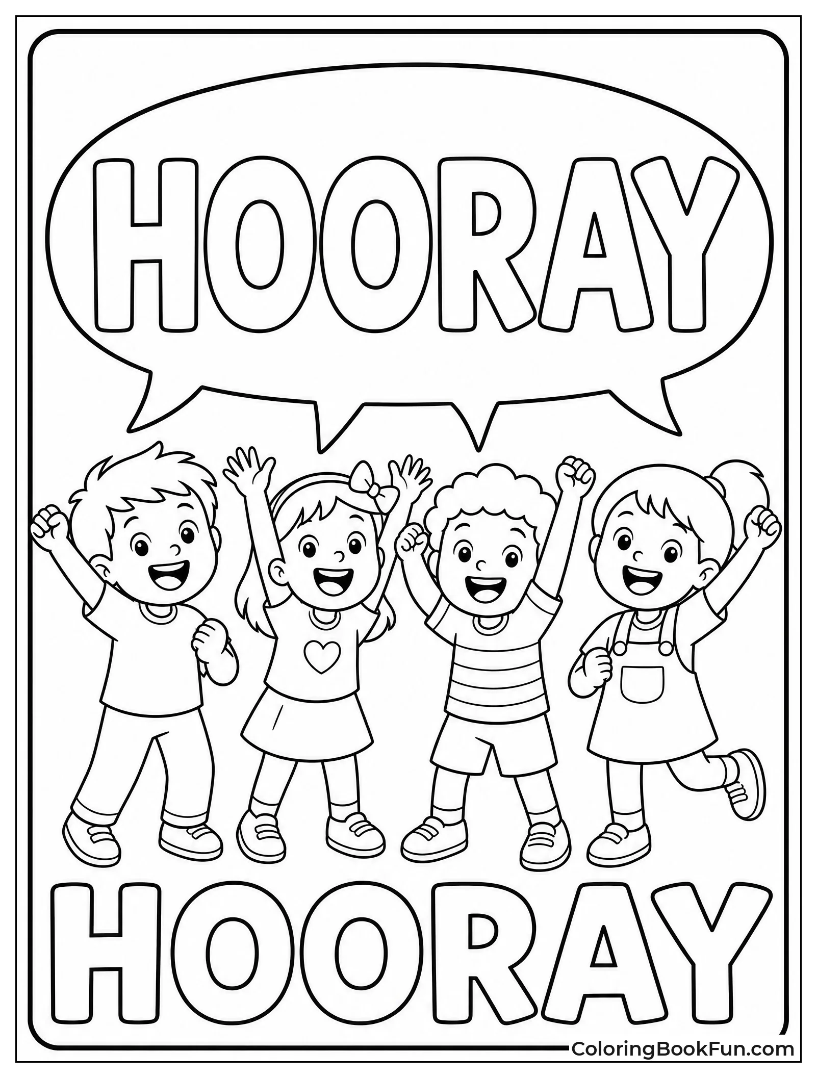 Kids Cheer with Hooray Bubble