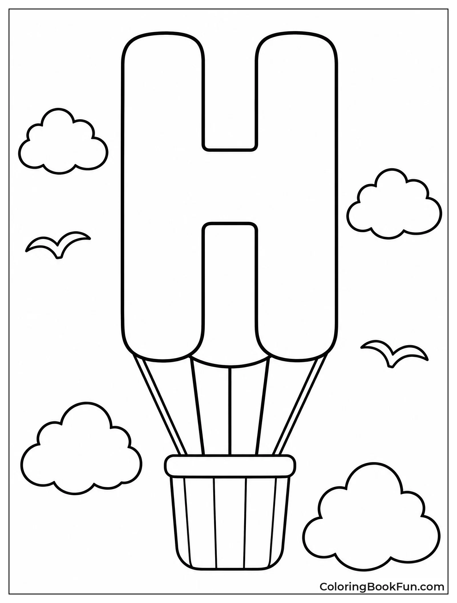 H Balloon Floats in Sky