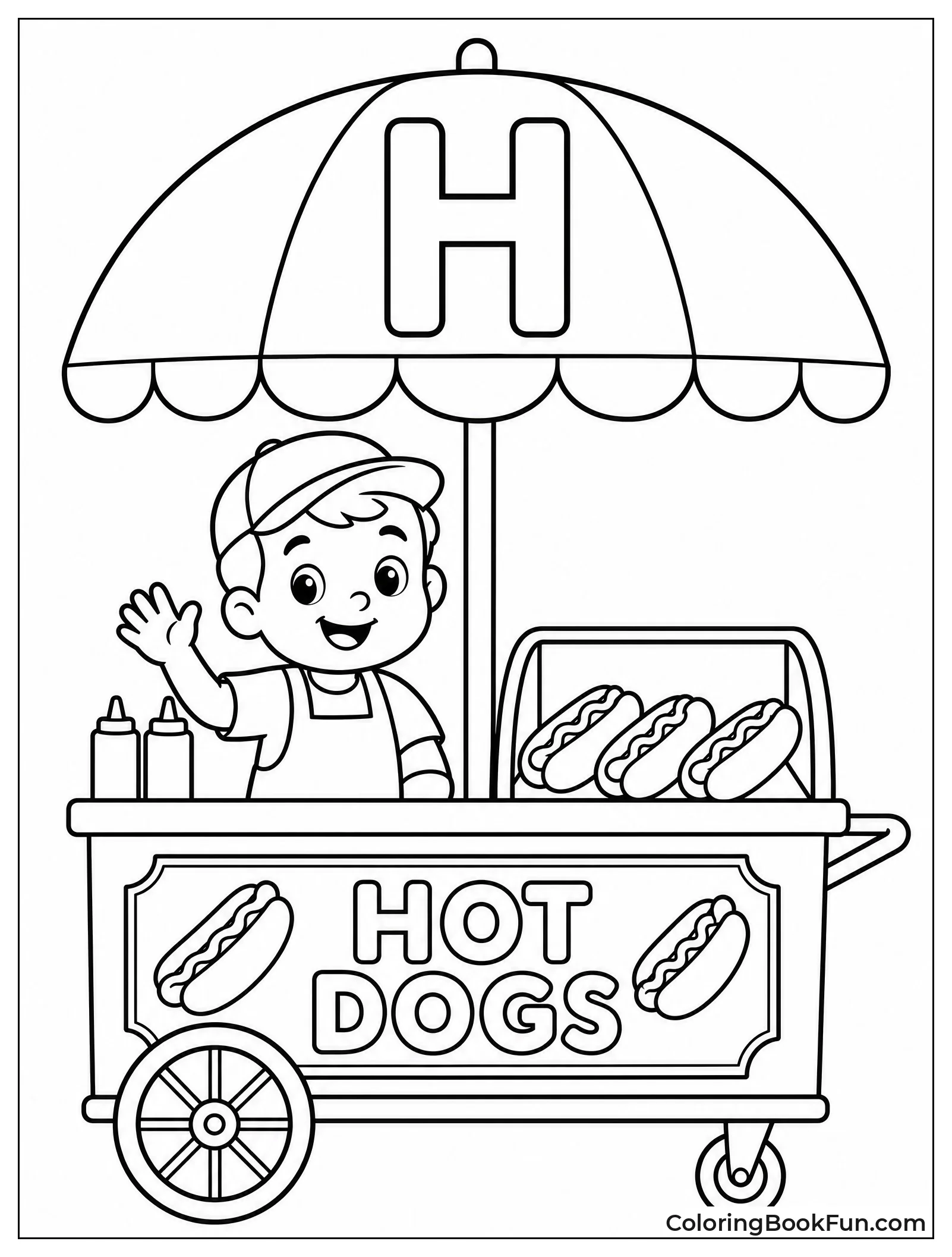 Hot Dog Stand with H Umbrella