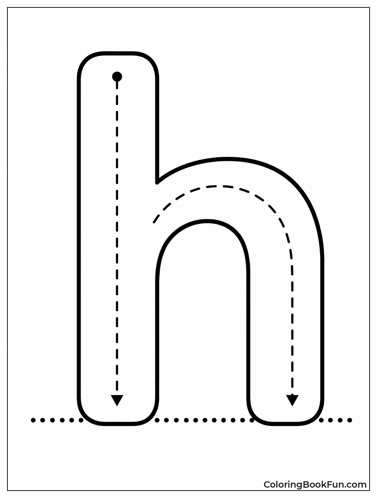Simple Lowercase H Outline
