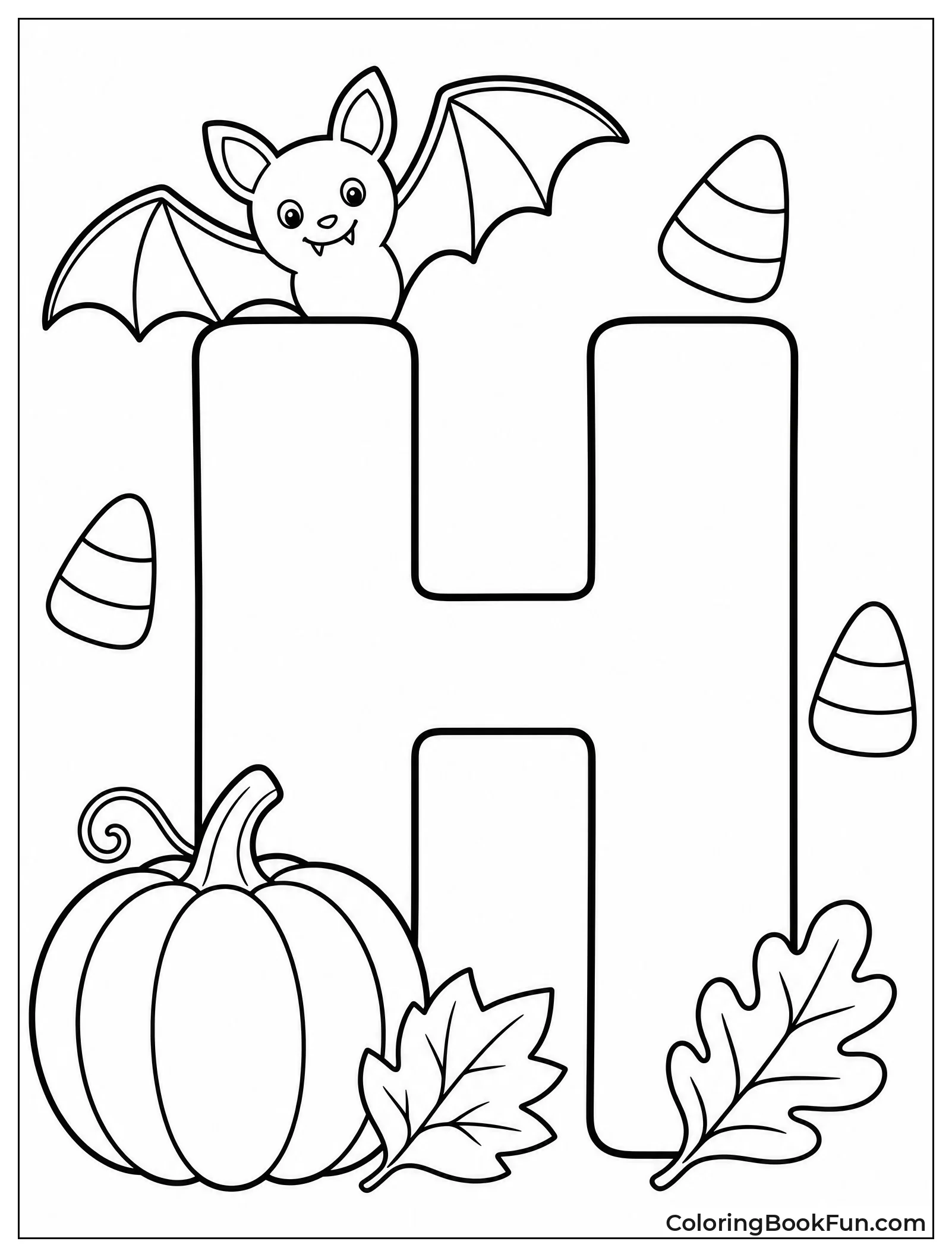 H Decorated for Halloween
