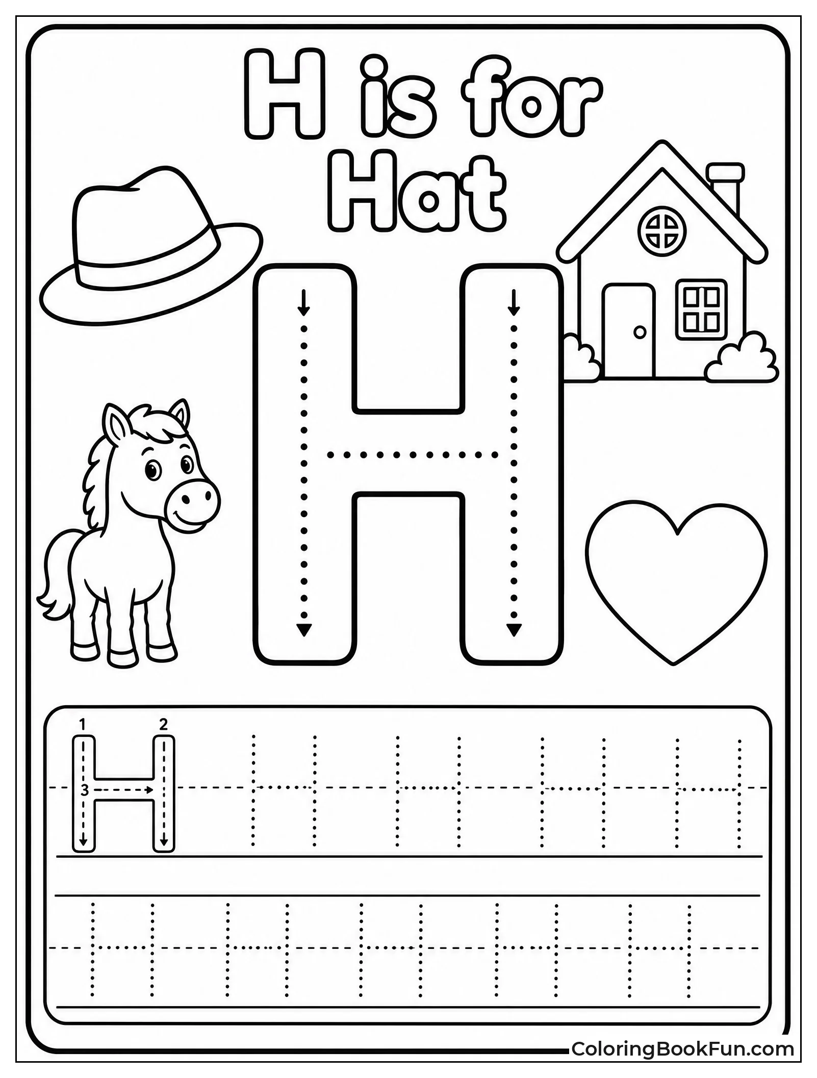 Trace the Uppercase Letter H