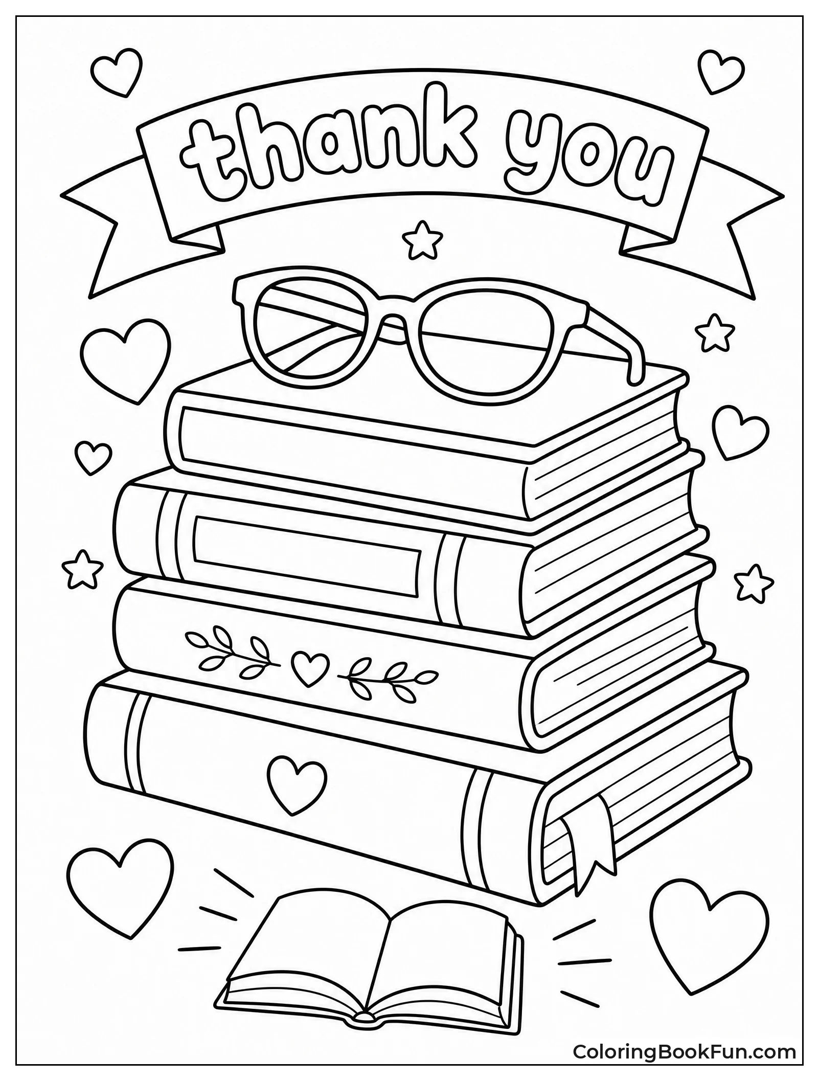 Stack of Books with Glasses