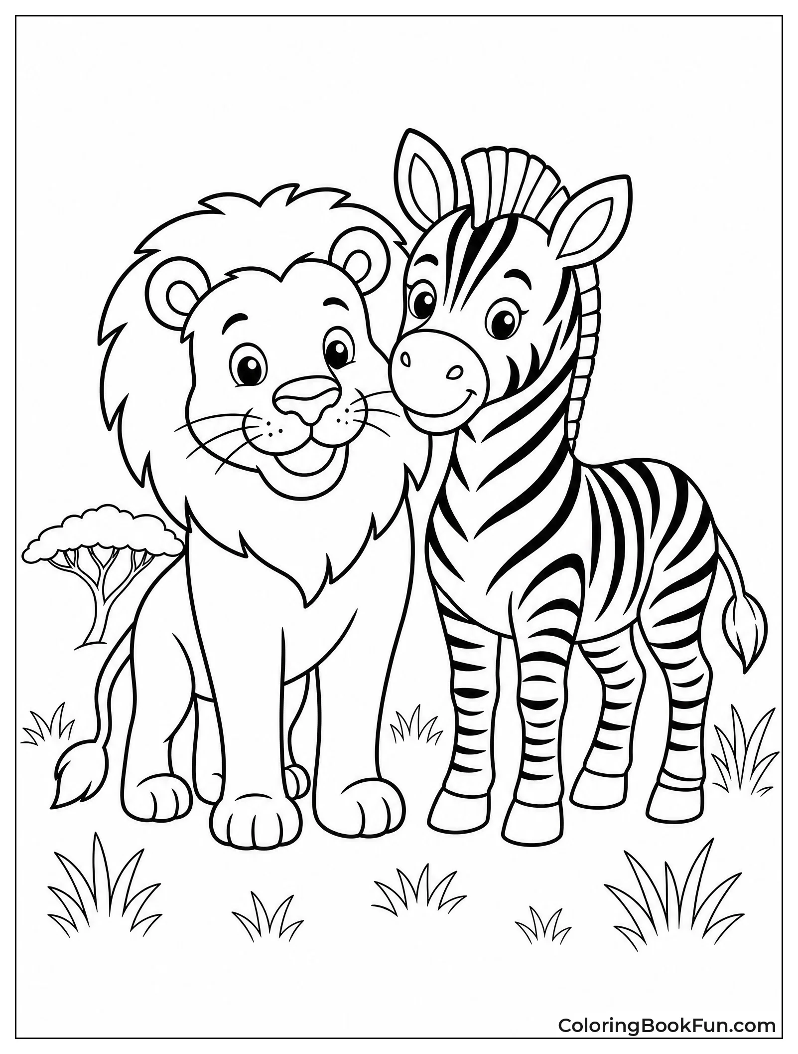 Lion and Zebra as Friends