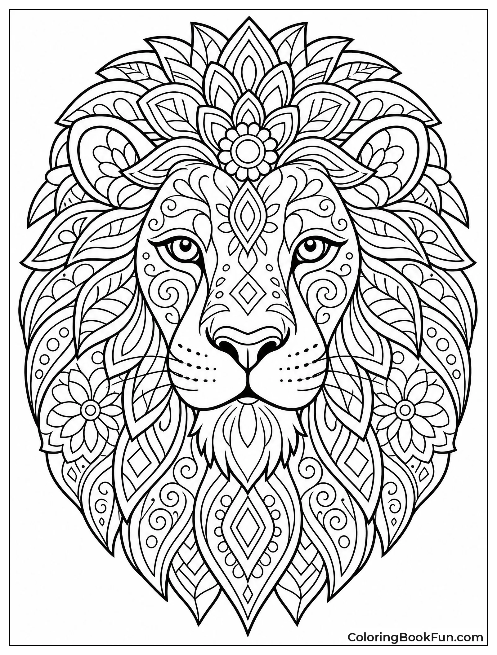 Lion Mane with Mandala Patterns