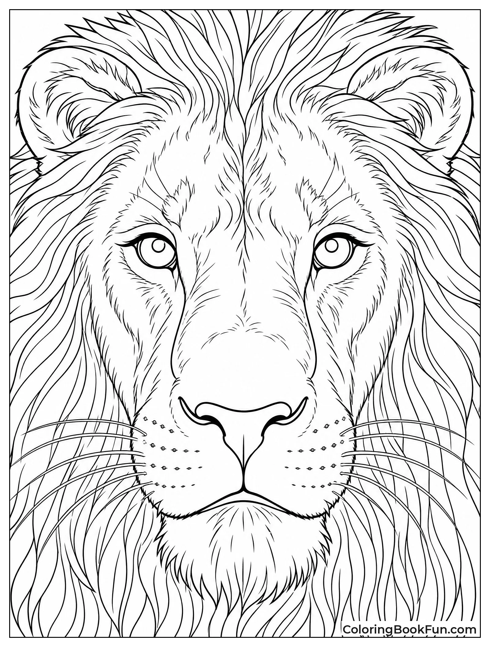 Close Up of Lion Face