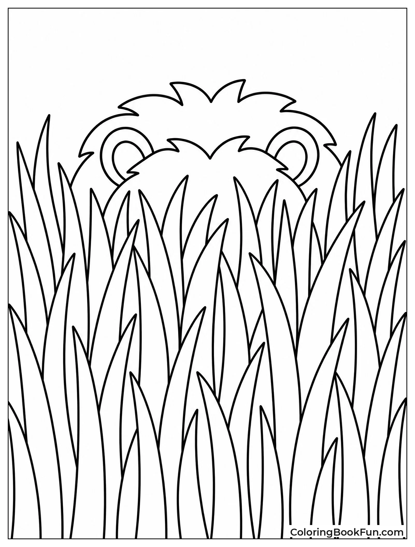 Lion Hiding in Tall Grass