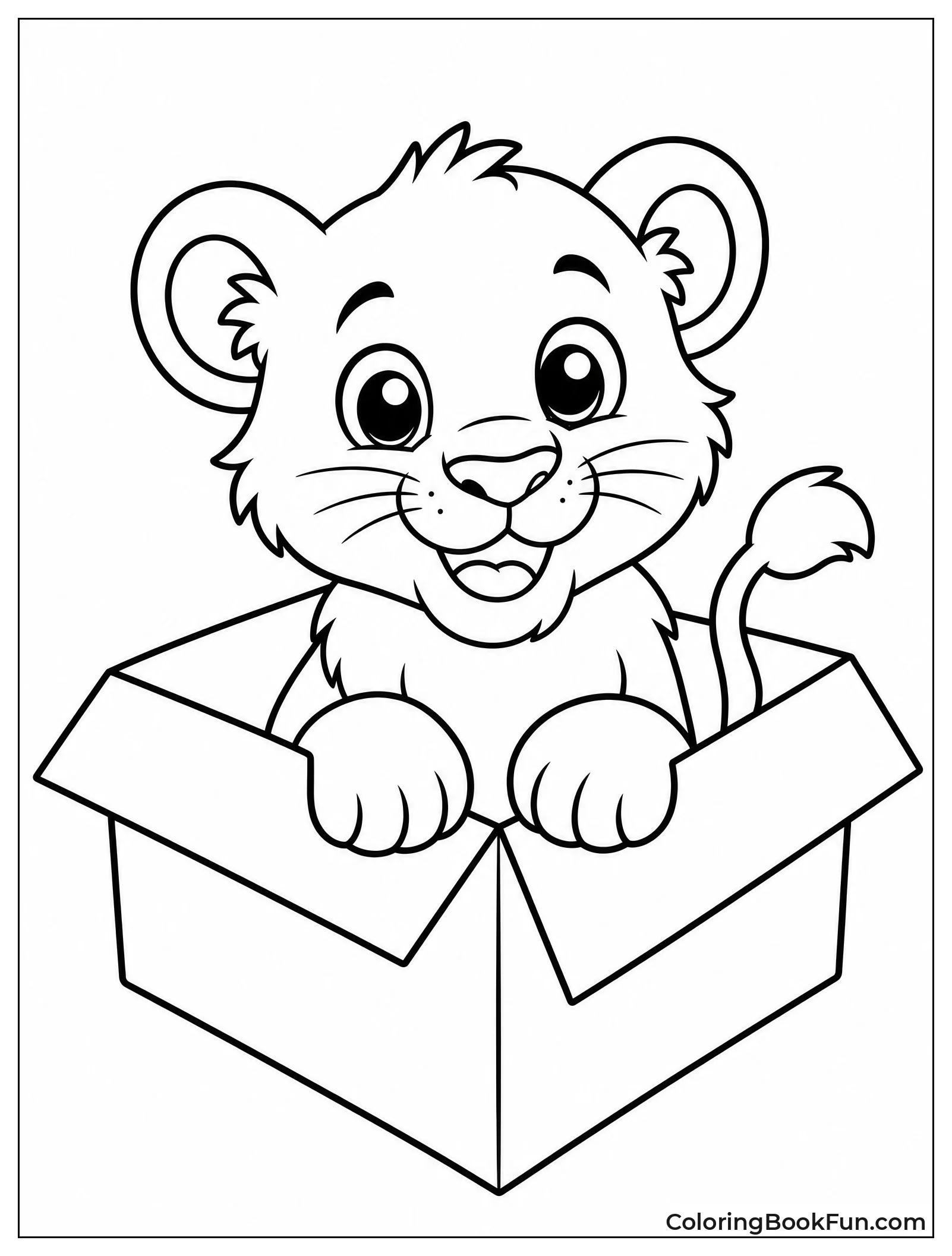 Kawaii Lion Cub in Box