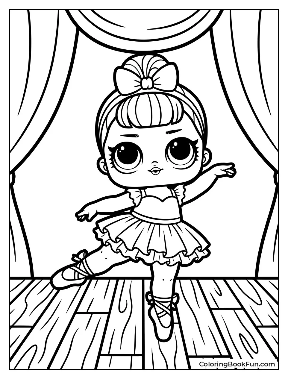 Ballet Doll Performs a Graceful Pose