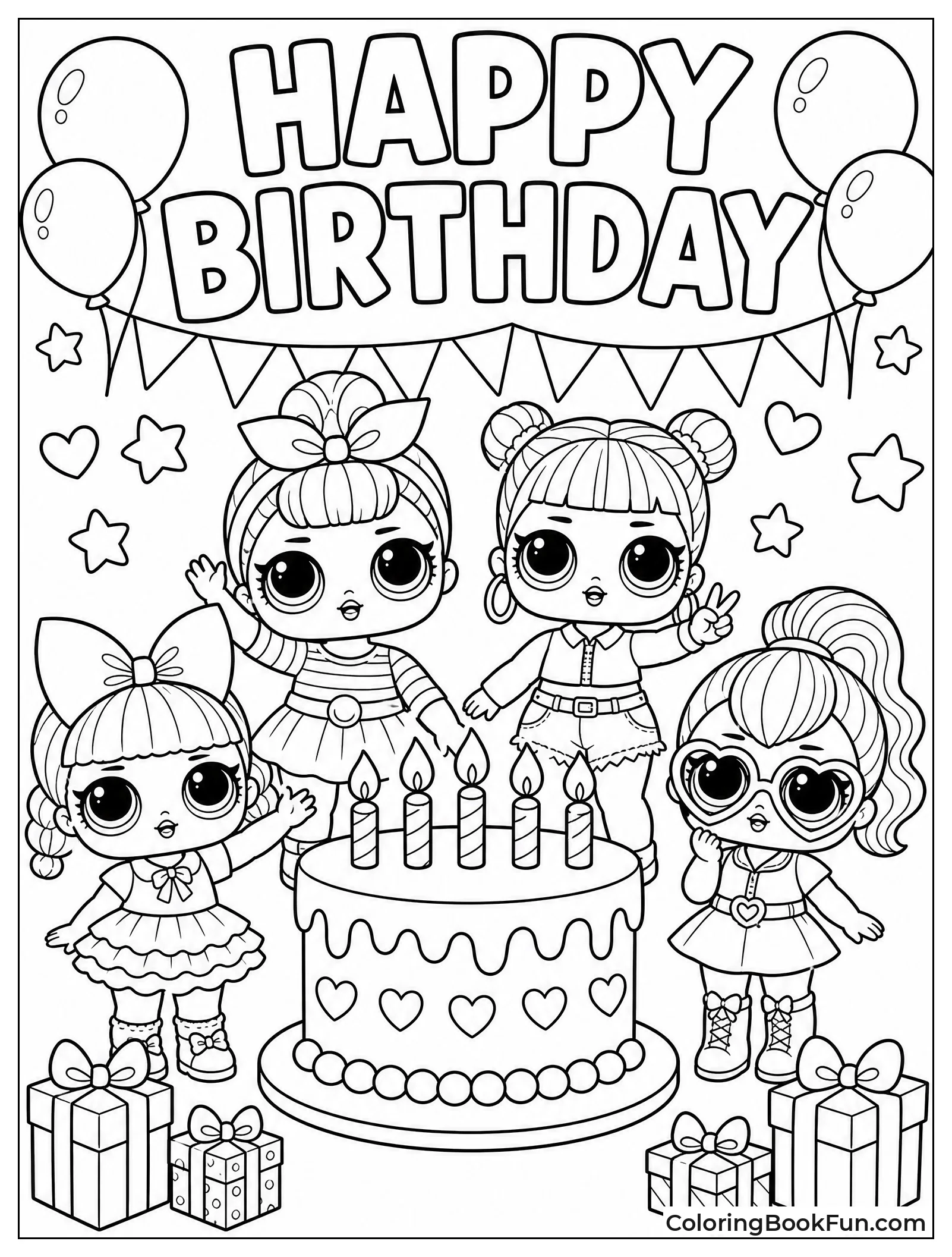 Dolls Celebrate at a Birthday Party
