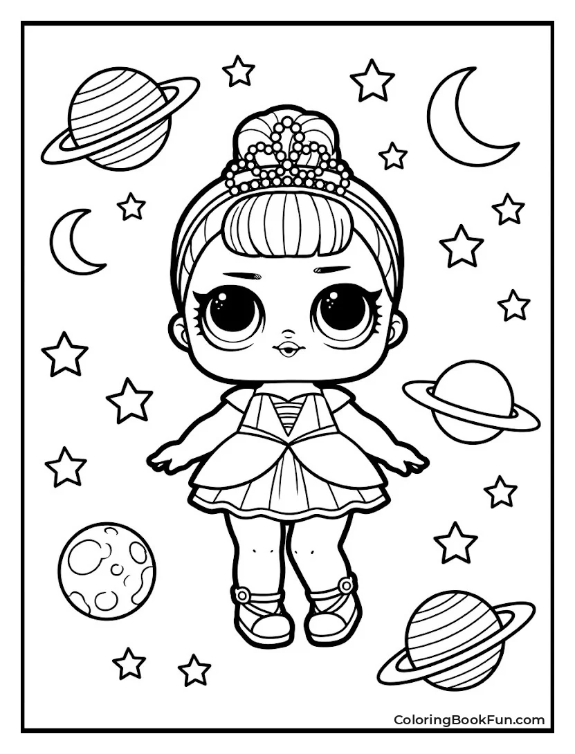 Cosmic Queen Floats Among Stars