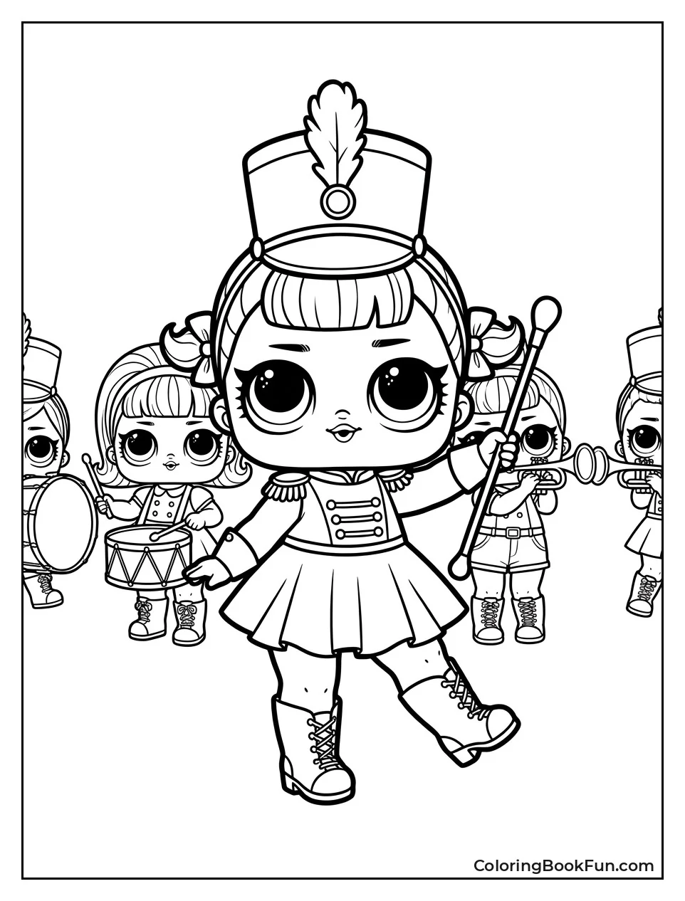 Majorette Marches with a Baton