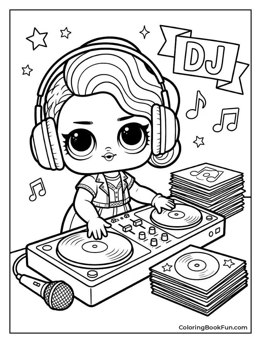 Doll Mixes Music in the Studio